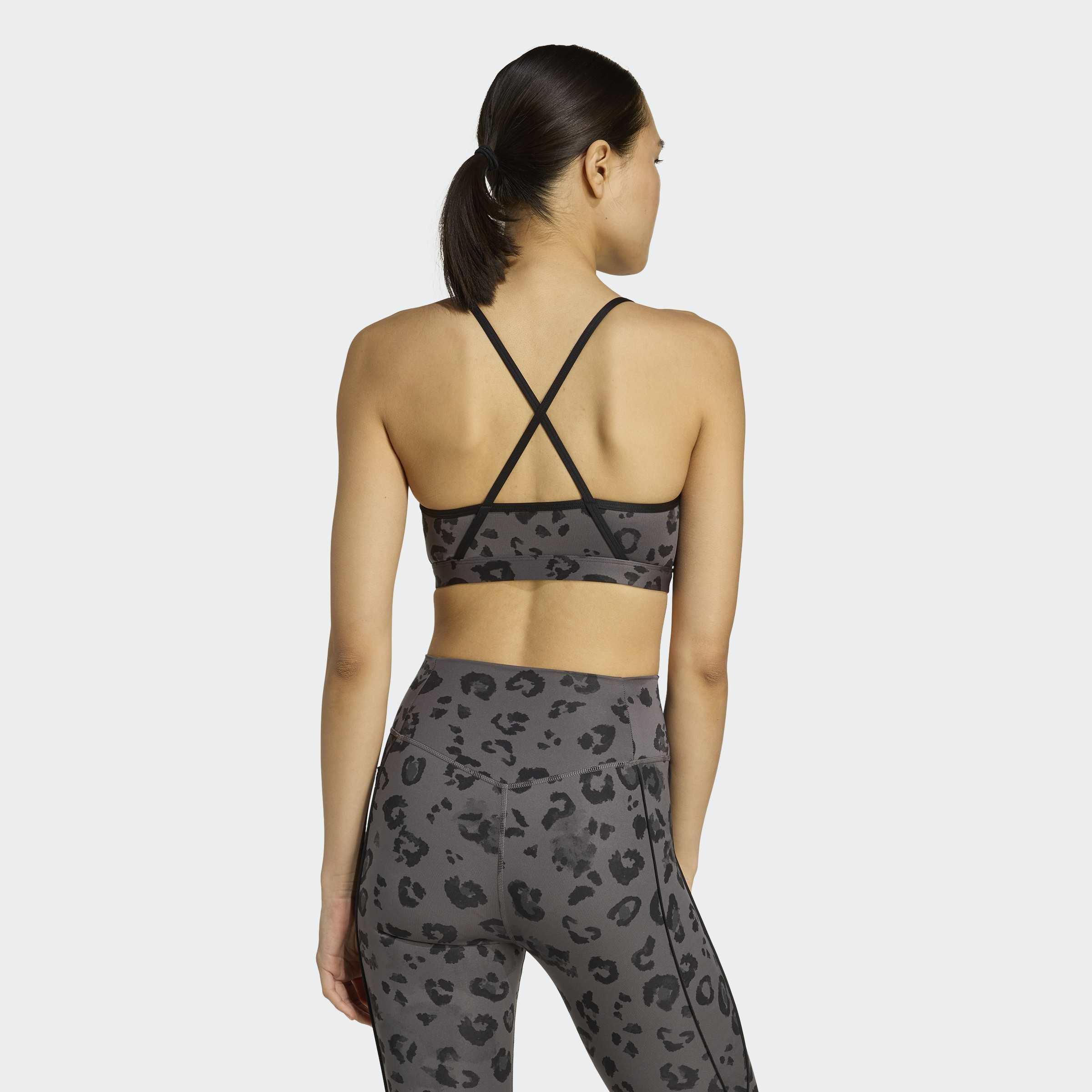 Powerreact Essentials Light Support Bra Print, Grey, A701_ONE, large image number 1