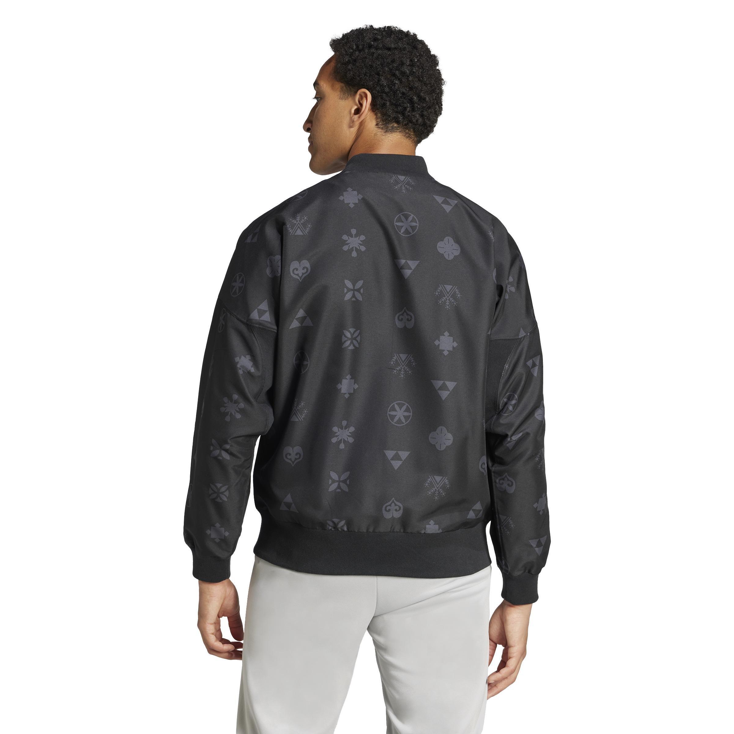 Bloom Sky Print Woven Bomber Jacket, Black, A701_ONE, large image number 3