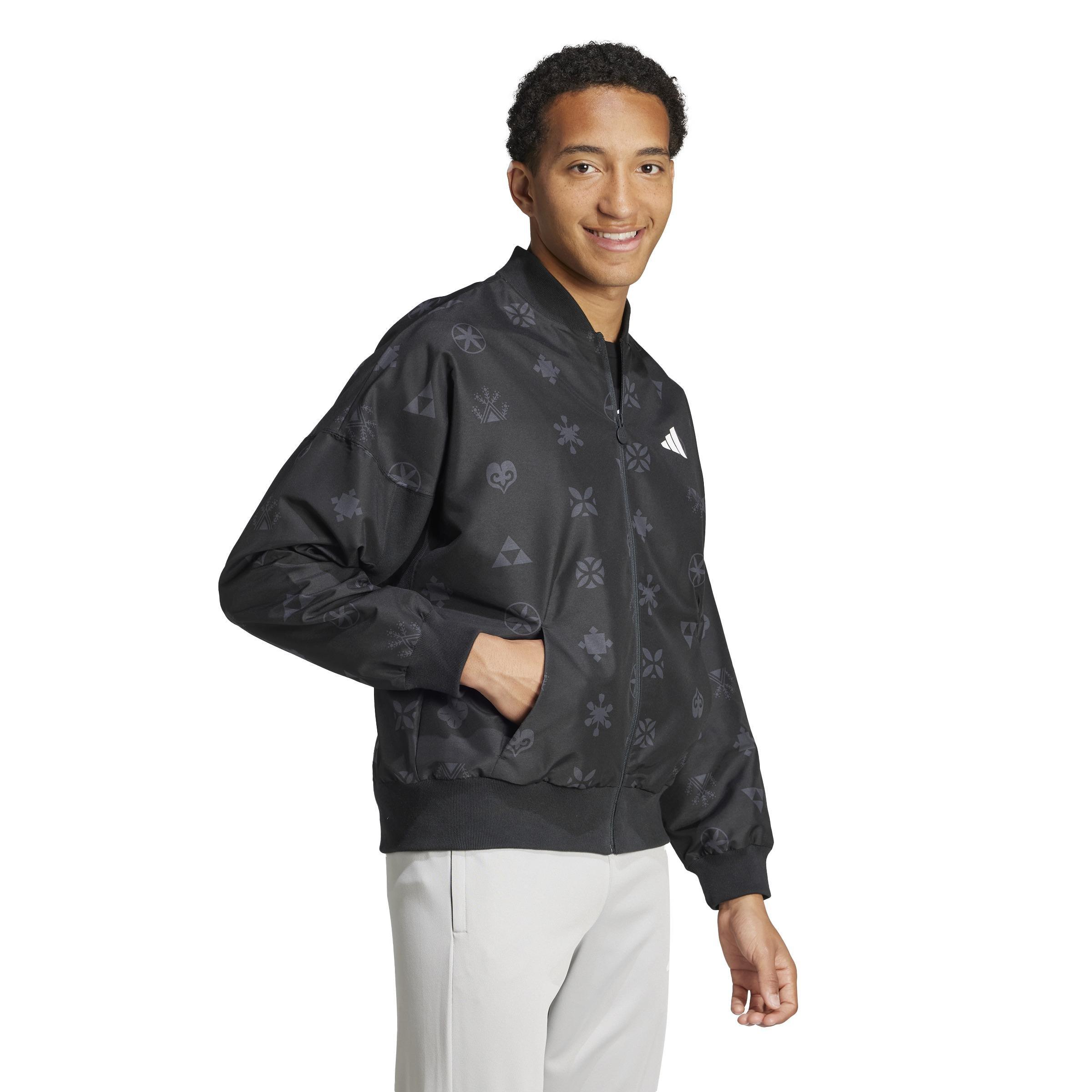 Bloom Sky Print Woven Bomber Jacket, Black, A701_ONE, large image number 8