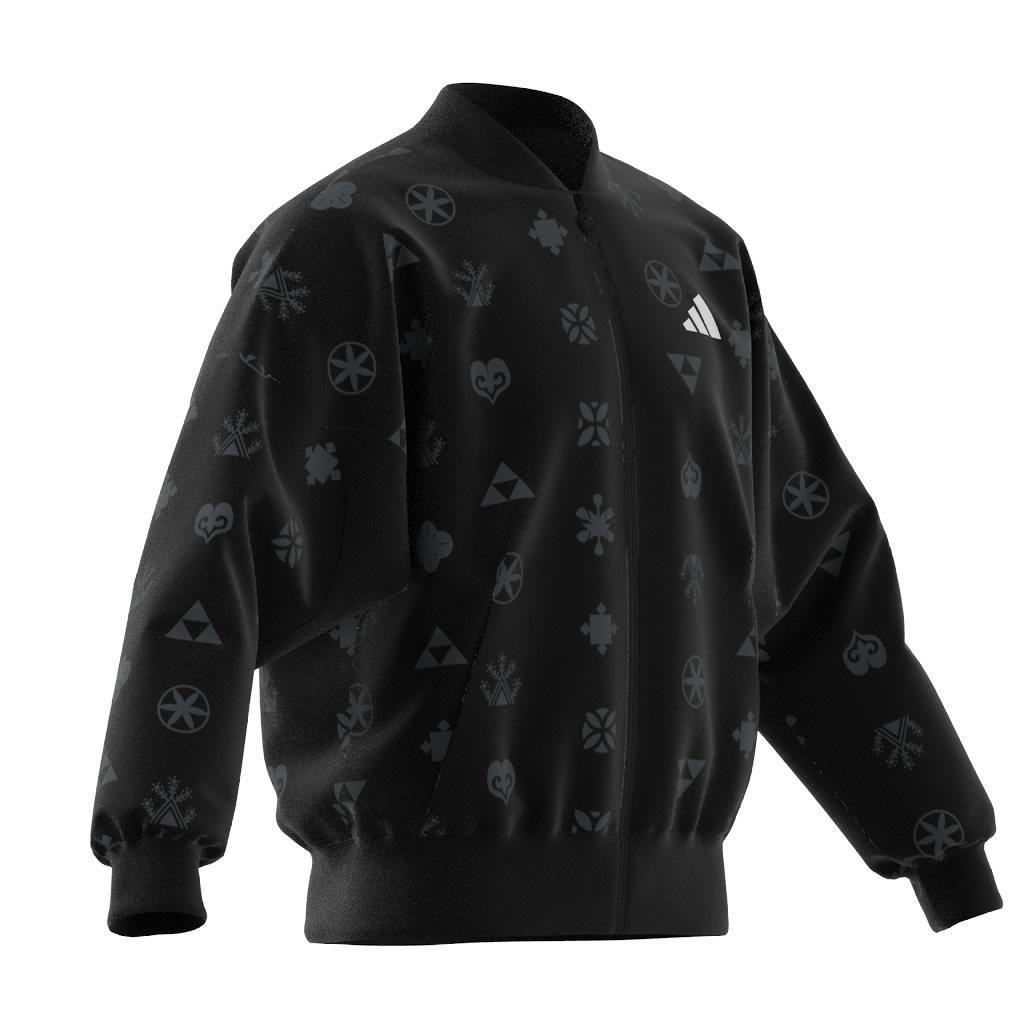 Bloom Sky Print Woven Bomber Jacket, Black, A701_ONE, large image number 11