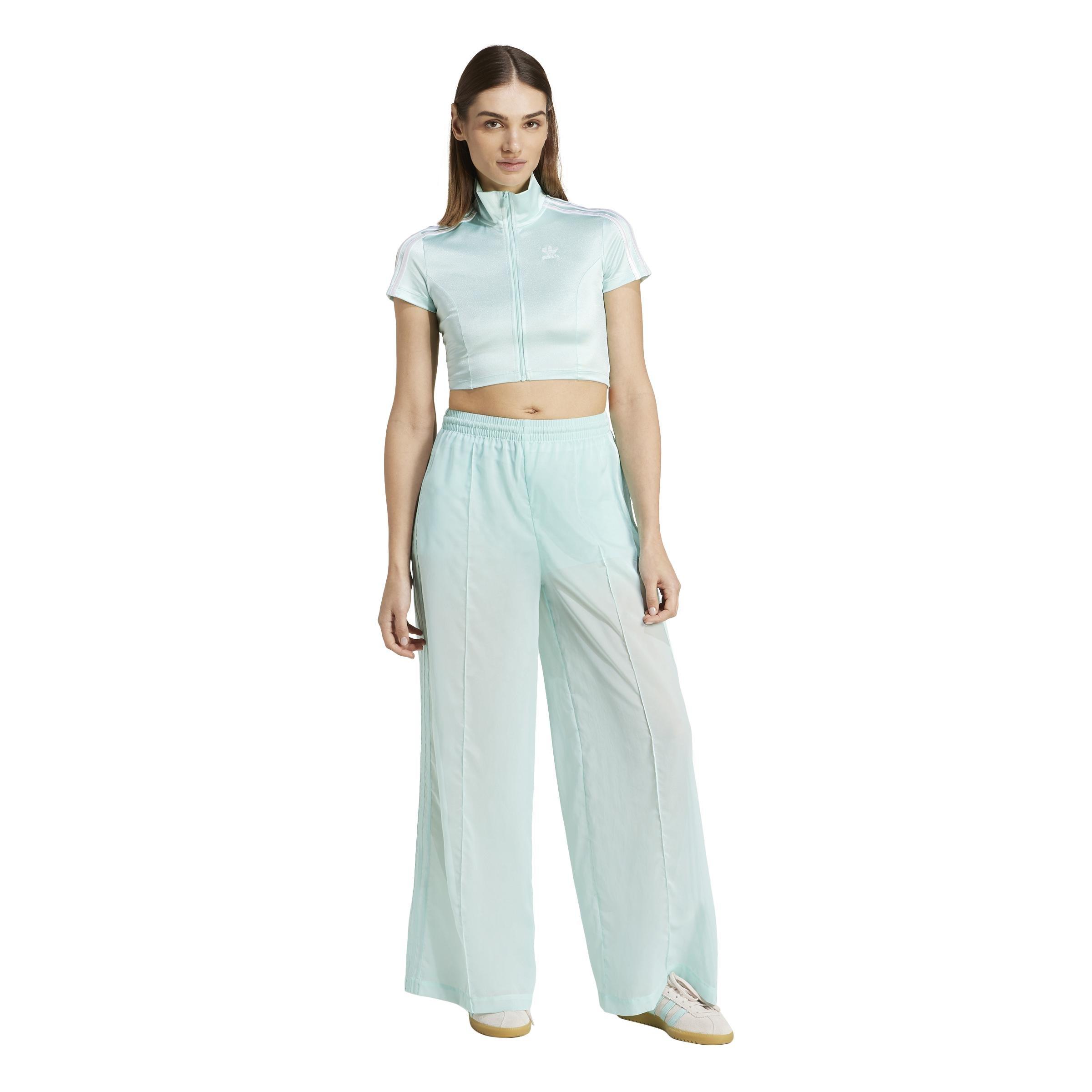 Adicolor Sheer Track Tracksuit Bottoms, Turquoise, , large image number 4