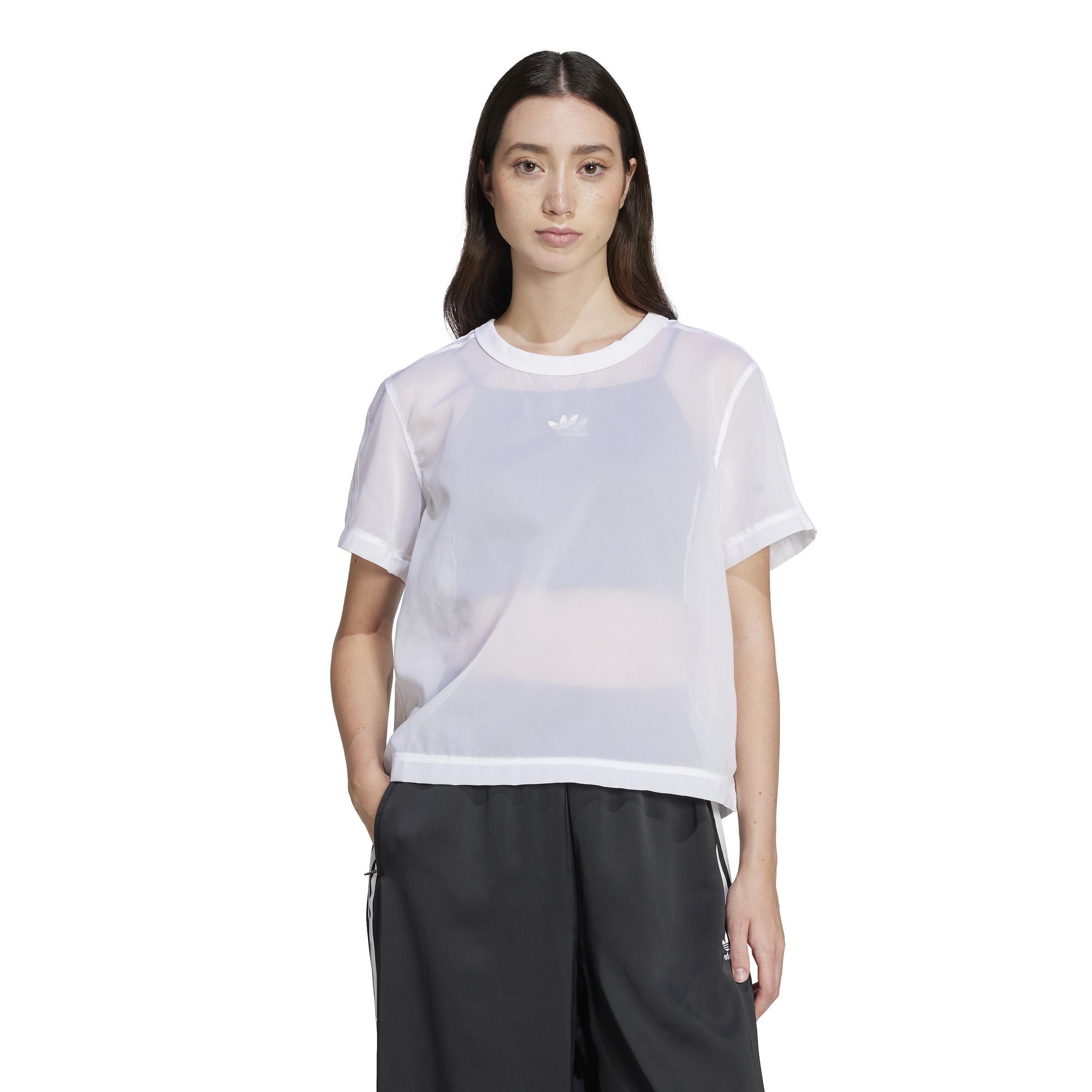 Adicolor Sheer 3-Stripes T-Shirt, White, A701_ONE, large image number 7