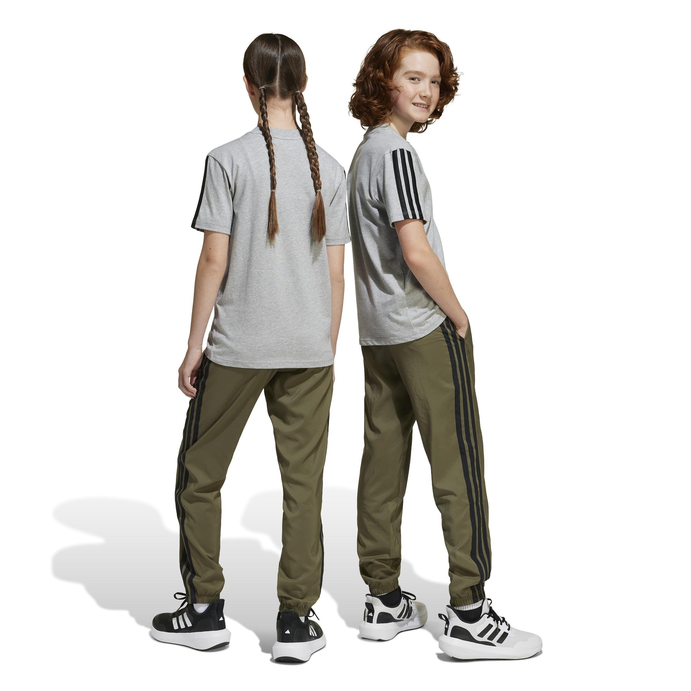 Unisex Kids Essentials Climacool Tracksuit Bottoms, Green, , large image number 3