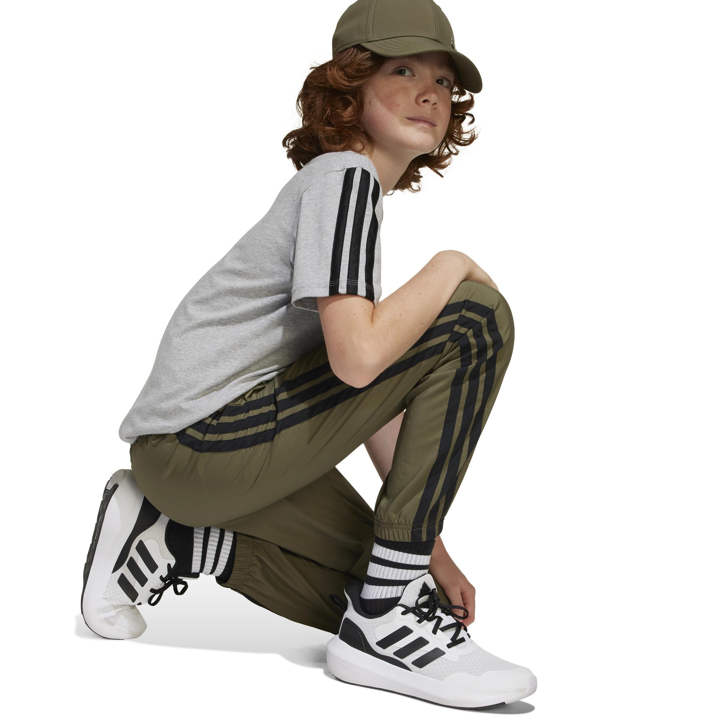 Unisex Kids Essentials Climacool Tracksuit Bottoms, Green, , large image number 5