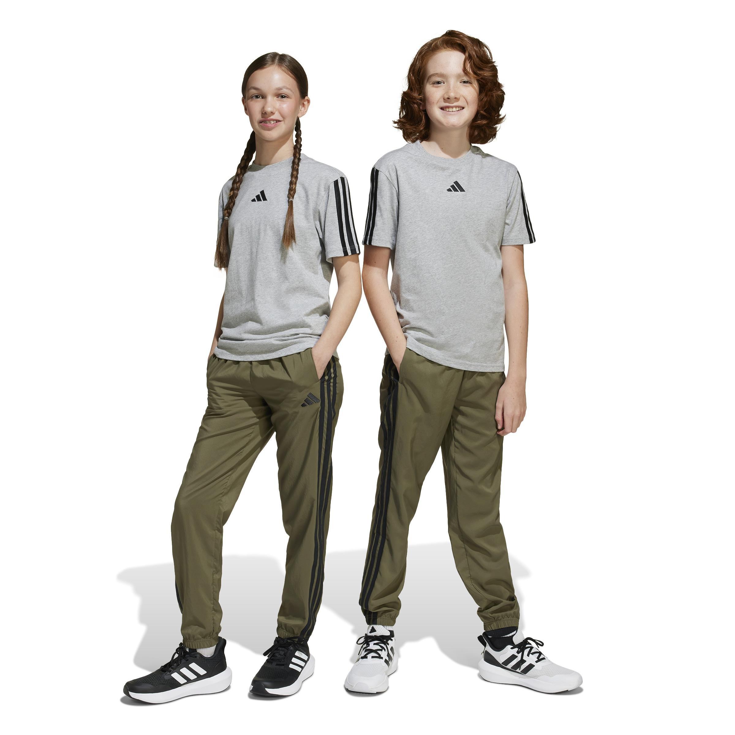 Unisex Kids Essentials Climacool Tracksuit Bottoms, Green, , large image number 11