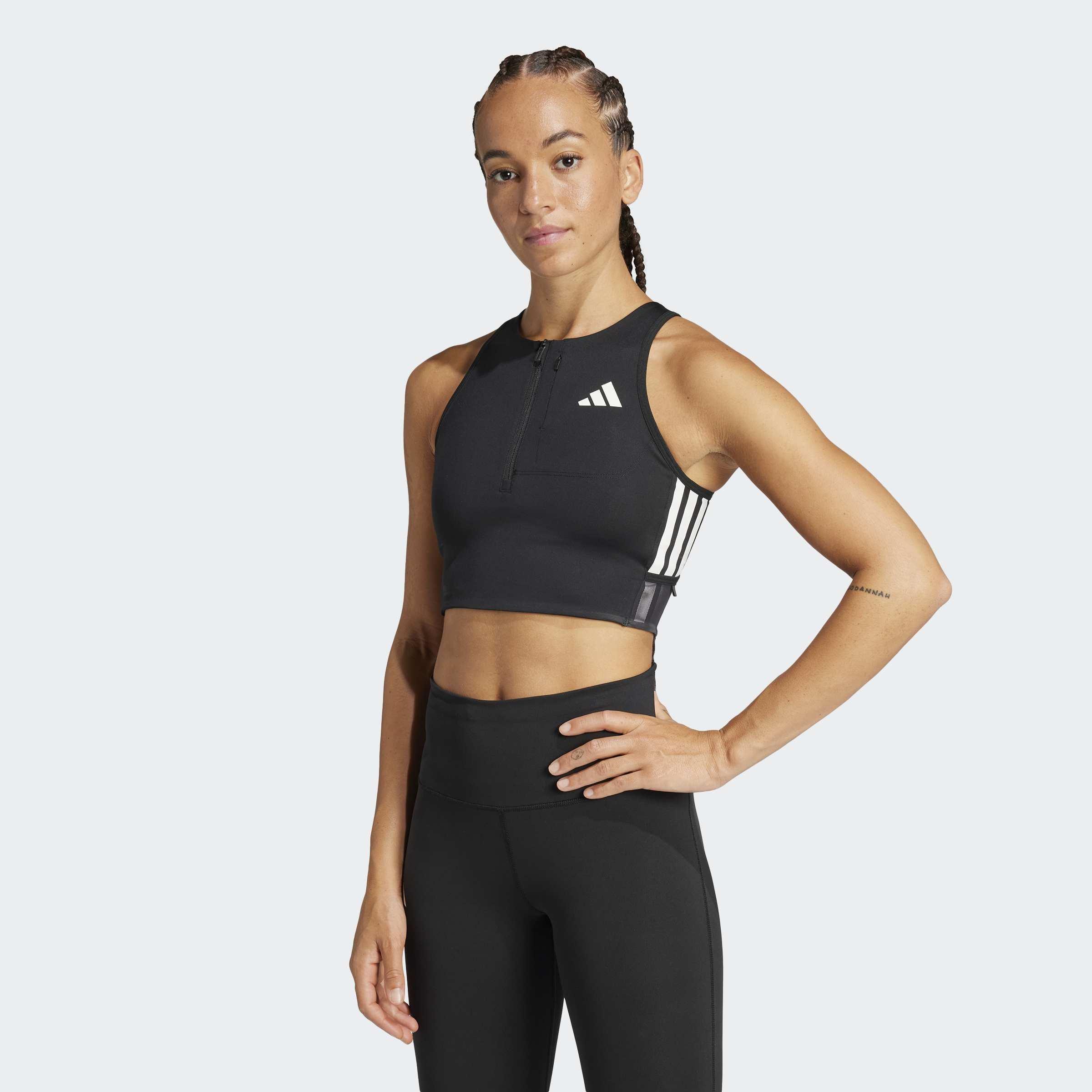 Adizero Running Gel Pocket Crop Long-Sleeve Top, Black, A701_ONE, large image number 13