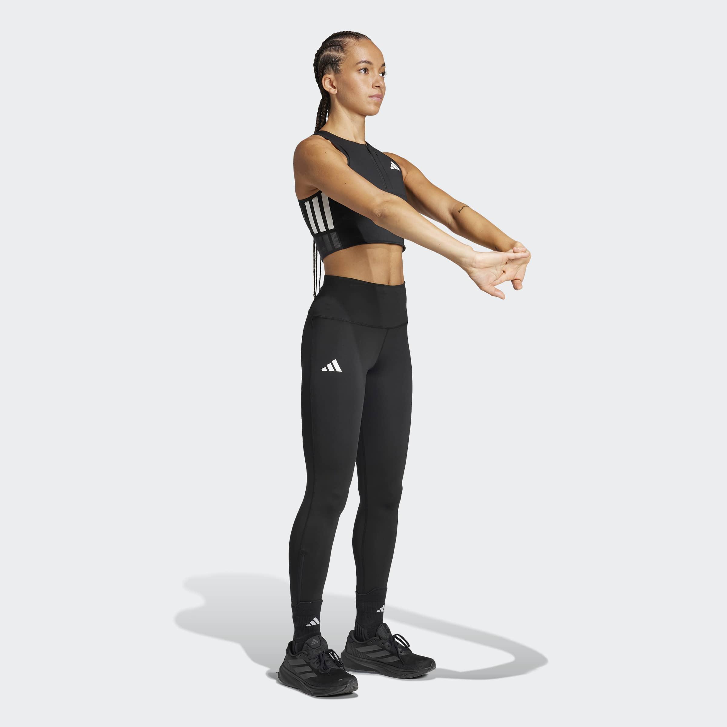 Adizero Running Gel Pocket Crop Long-Sleeve Top, Black, A701_ONE, large image number 14