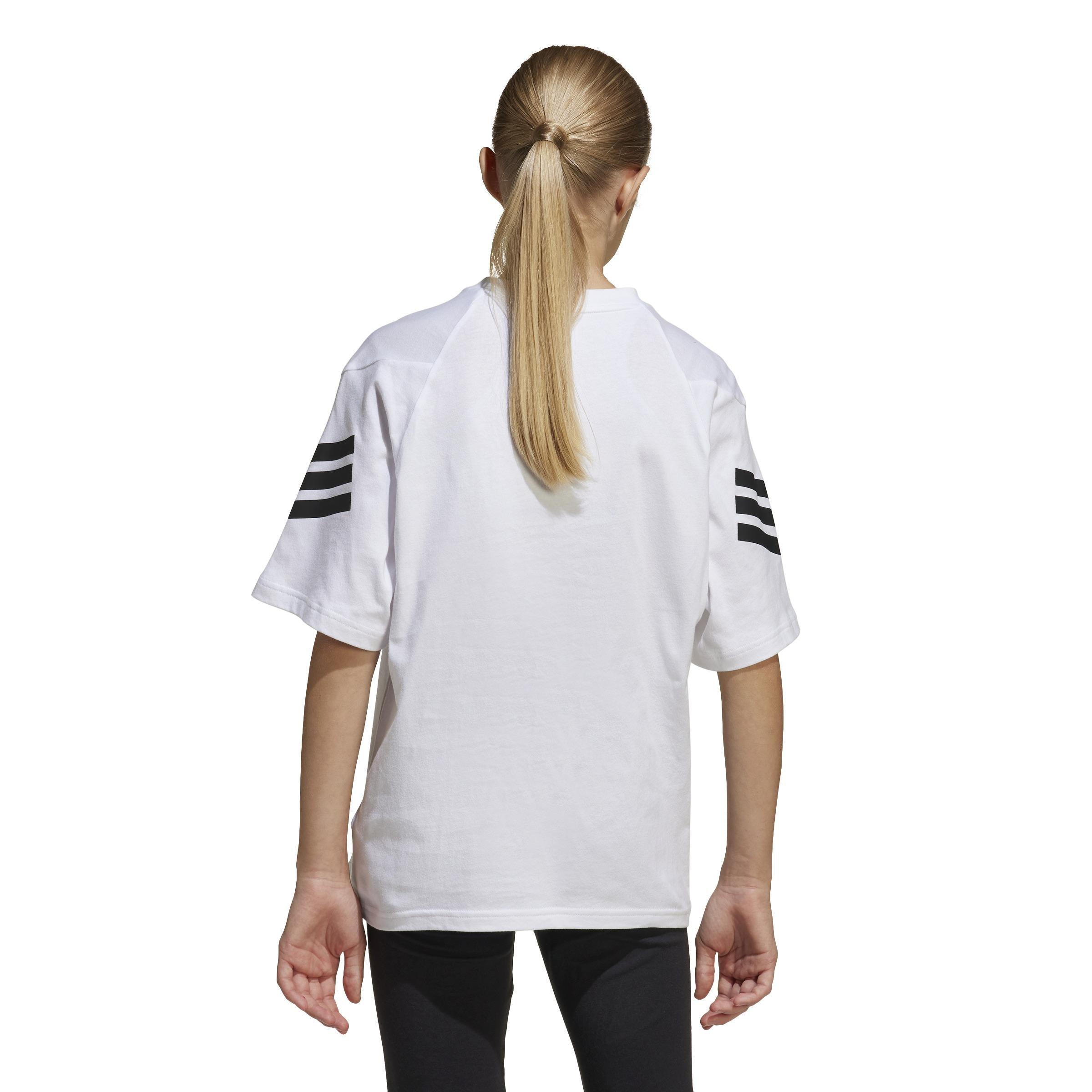 Kids Unisex Future Icons 3-Stripes T-Shirt, White, A701_ONE, large image number 1