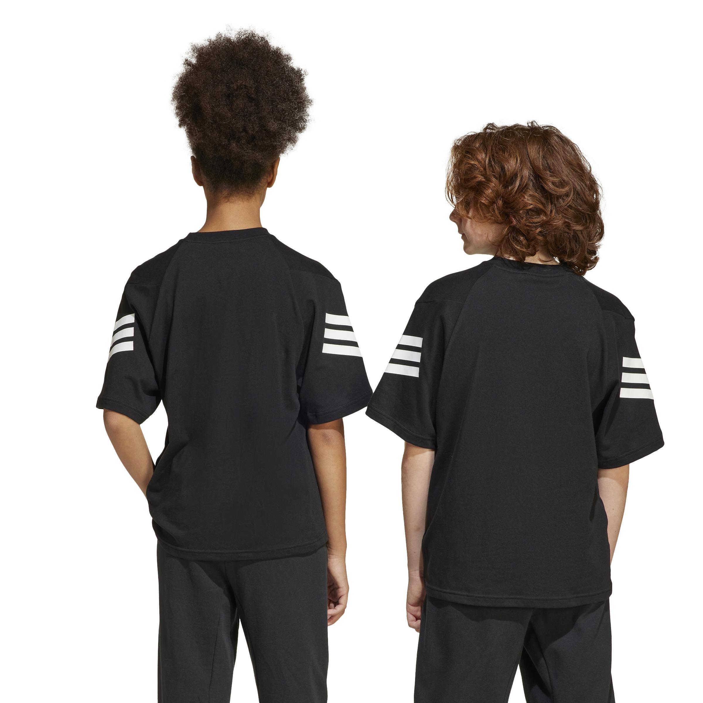 Unisex Kids Future Icons 3-Stripes T-Shirt, Black, , large image number 1