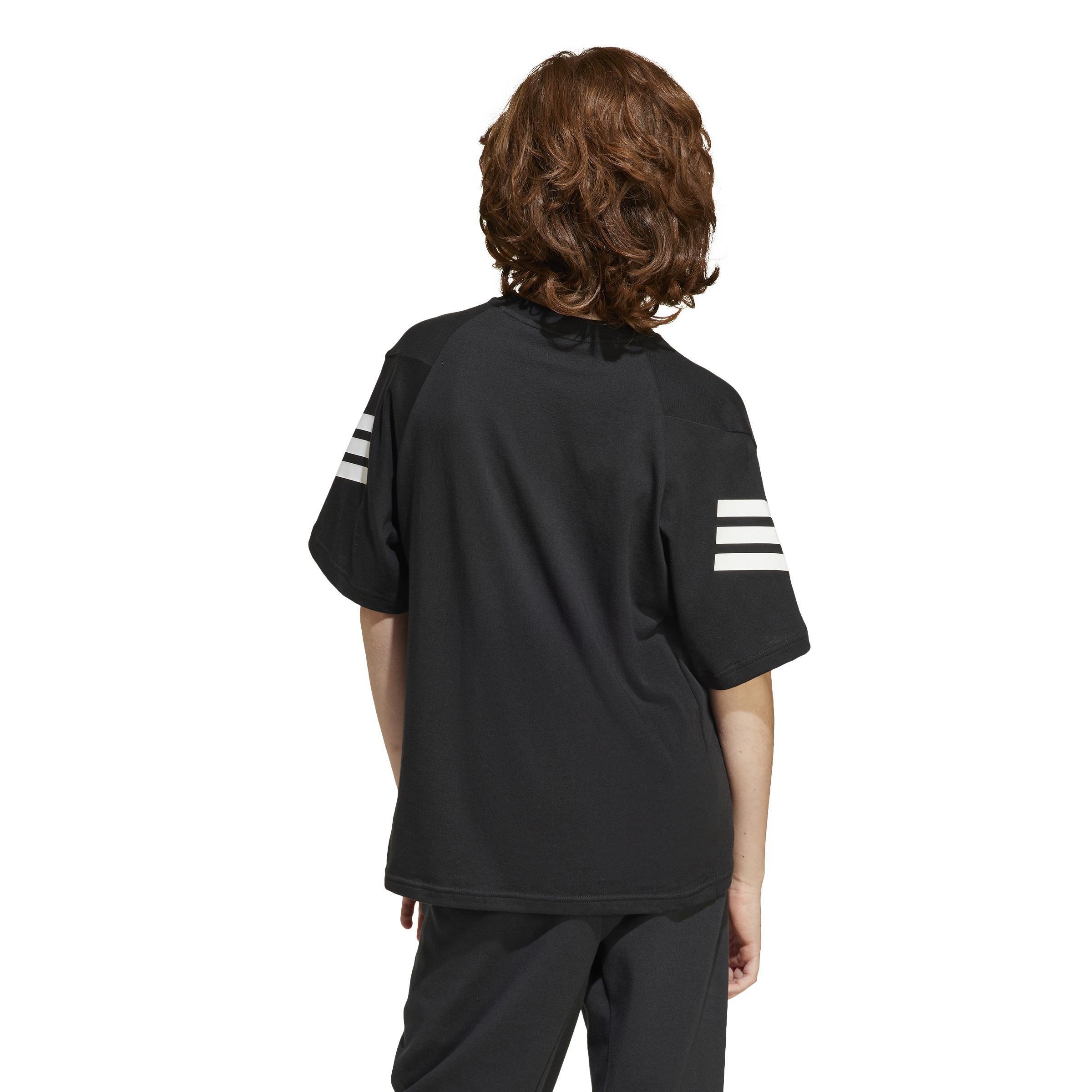 Unisex Kids Future Icons 3-Stripes T-Shirt, Black, , large image number 2