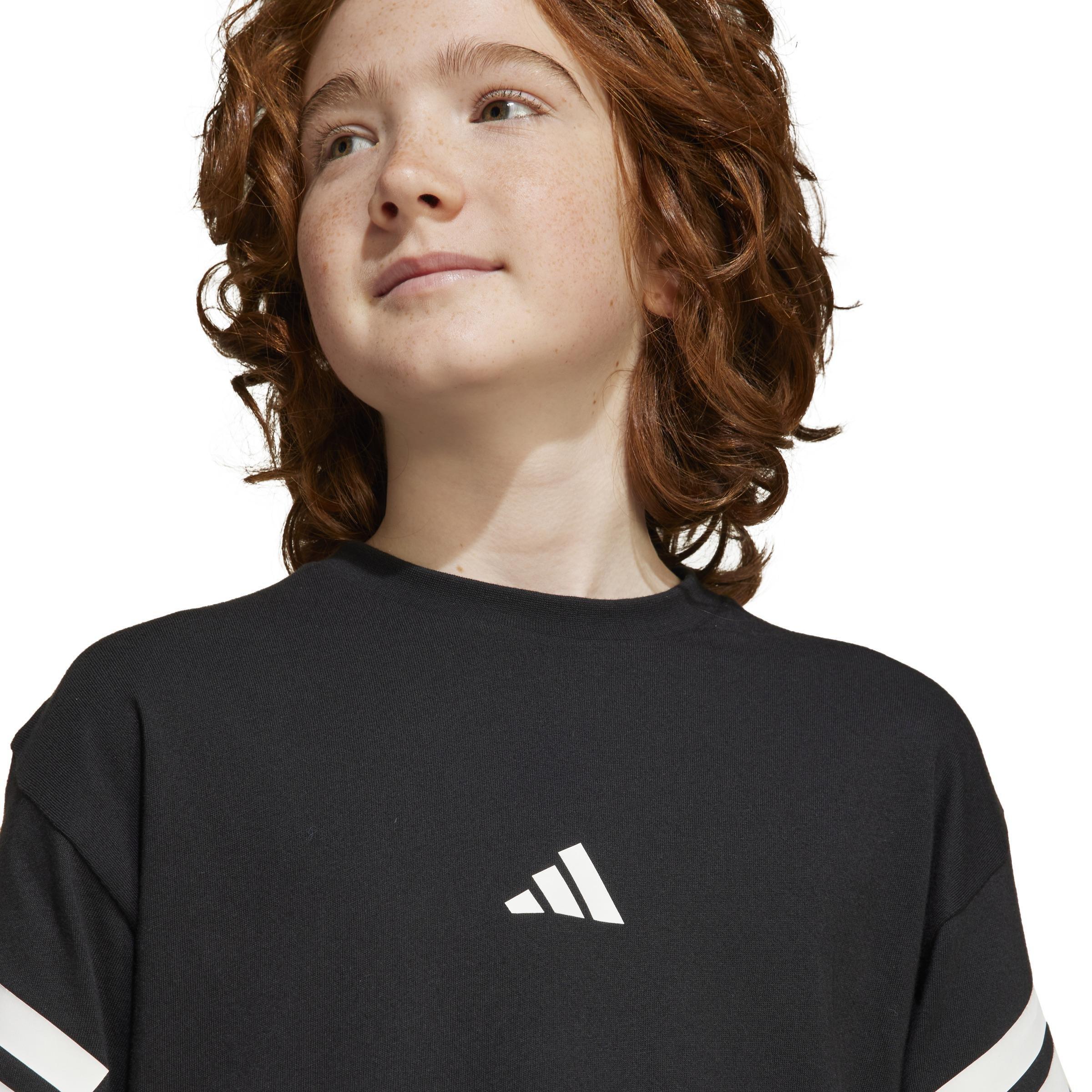 Unisex Kids Future Icons 3-Stripes T-Shirt, Black, , large image number 3