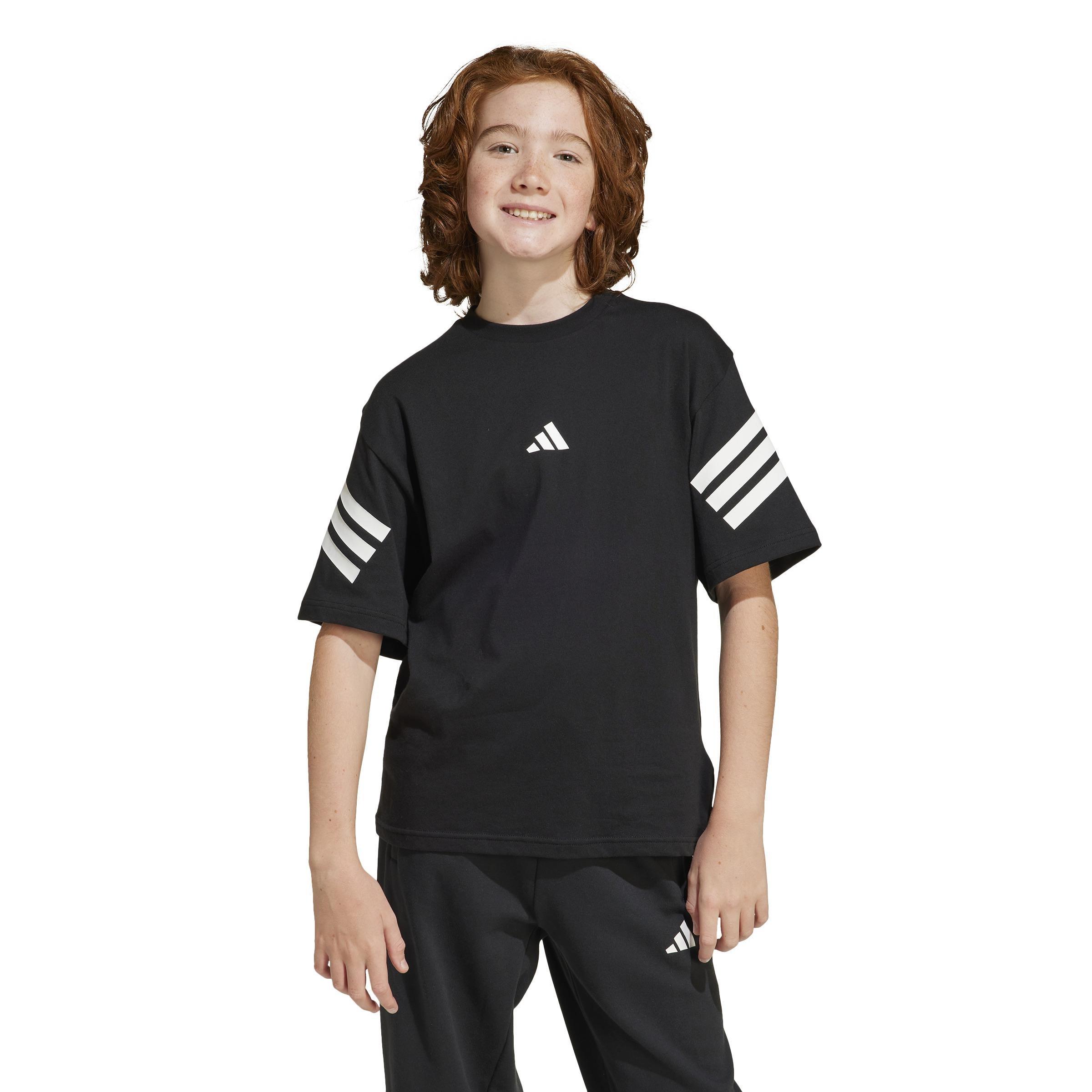 Unisex Kids Future Icons 3-Stripes T-Shirt, Black, , large image number 5