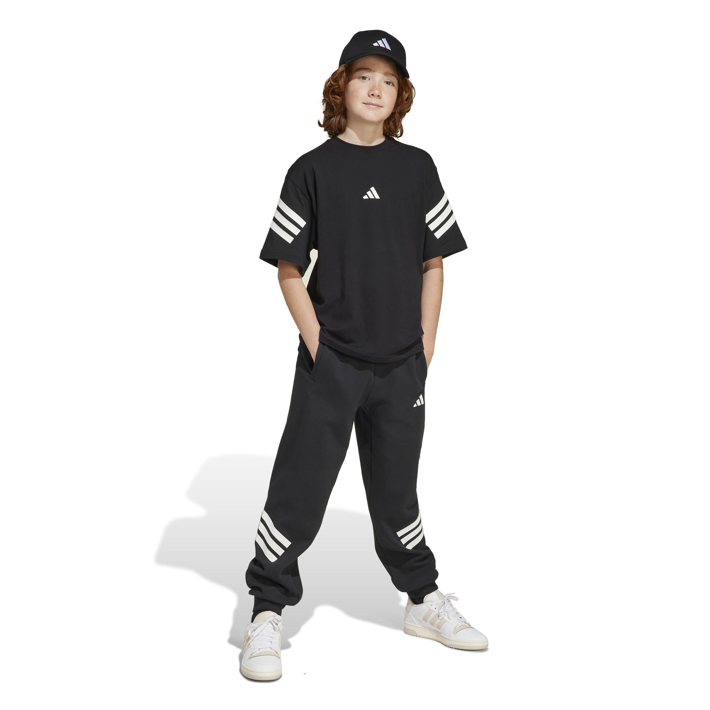 Unisex Kids Future Icons 3-Stripes T-Shirt, Black, , large image number 8