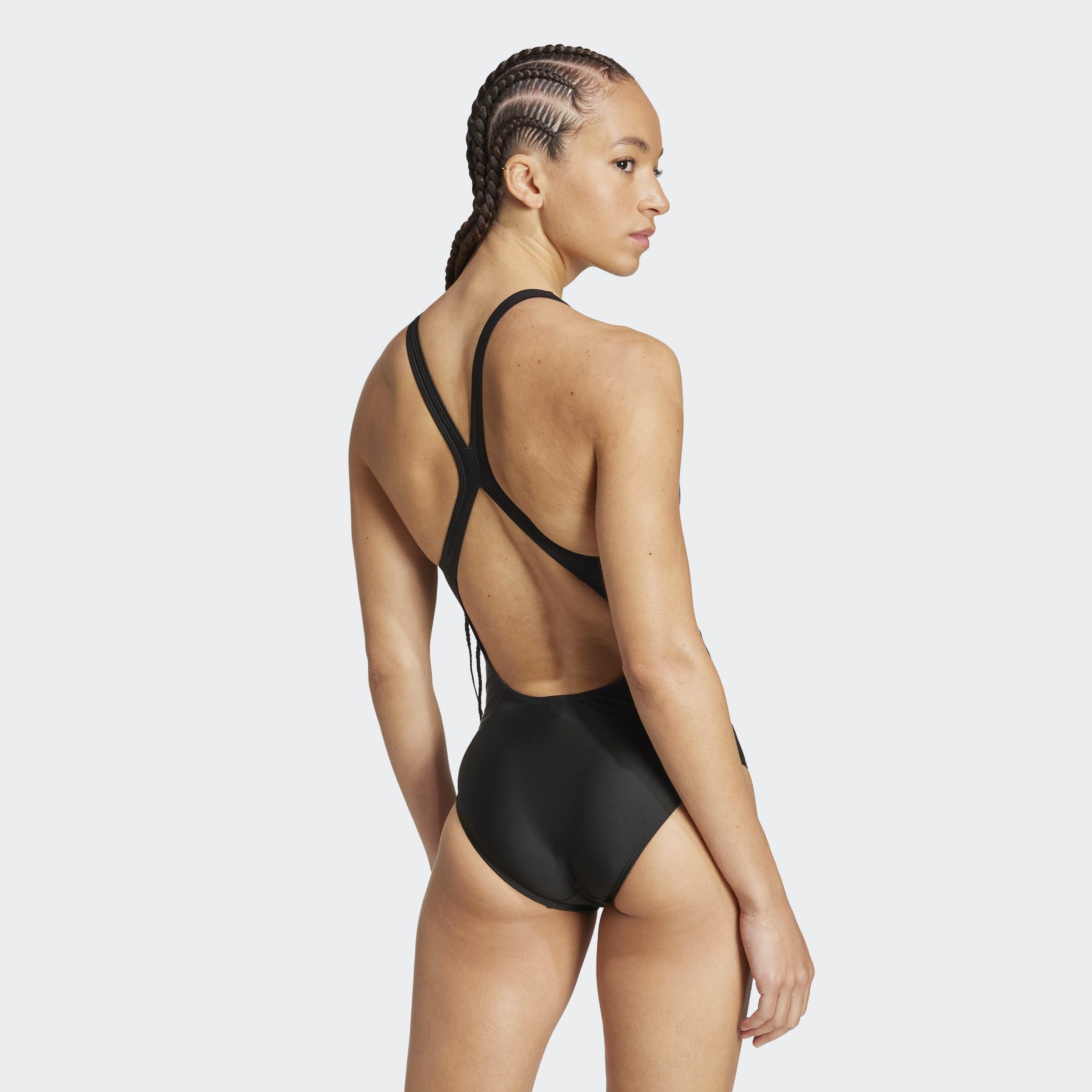 3-Stripes C-Back Swimsuit, Black