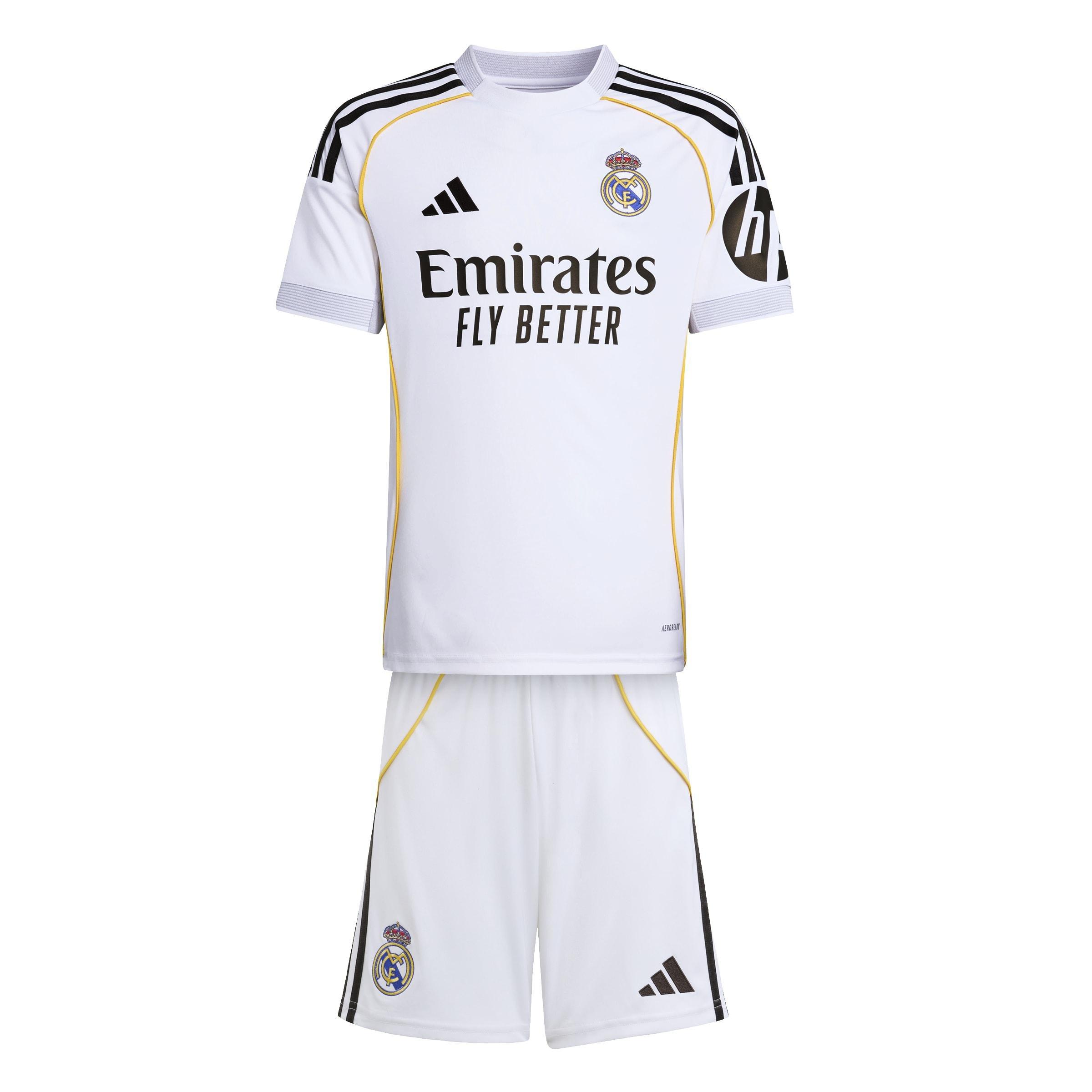 Kids Unisex Real Madrid 25/26 Home Youth Kit, White, A701_ONE, medium