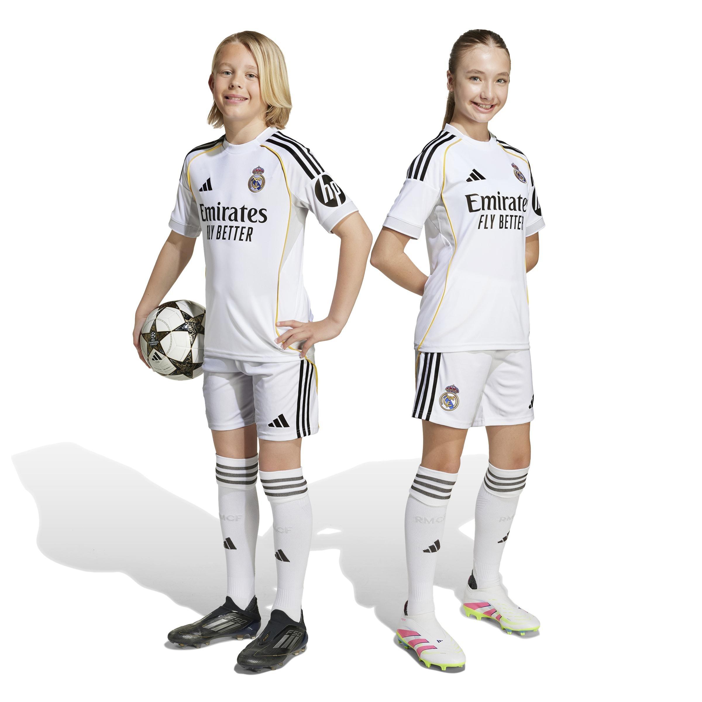 Kids Unisex Real Madrid 25/26 Home Youth Kit, White, A701_ONE, medium