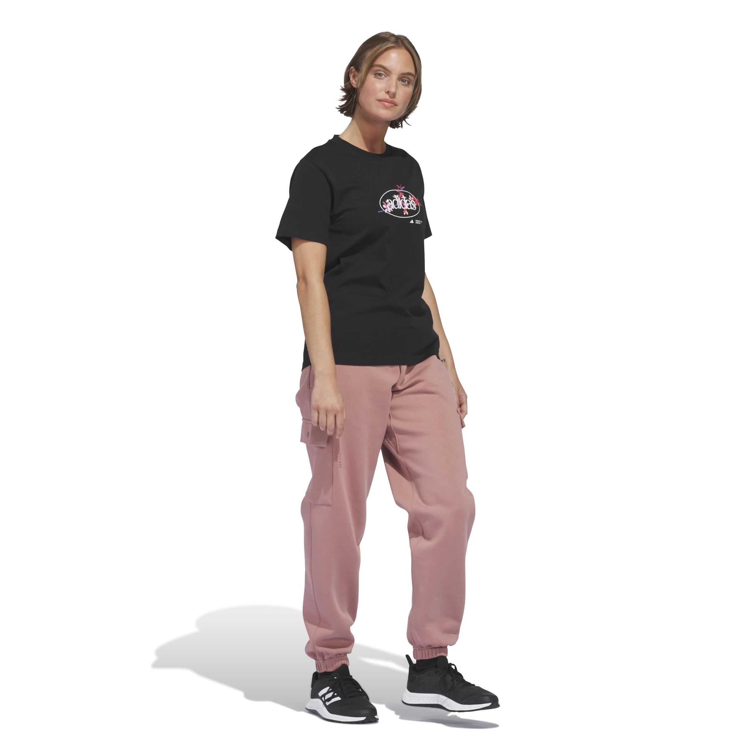 Elements Radiate Floral Graphic T-Shirt, Black, A701_ONE, large image number 6