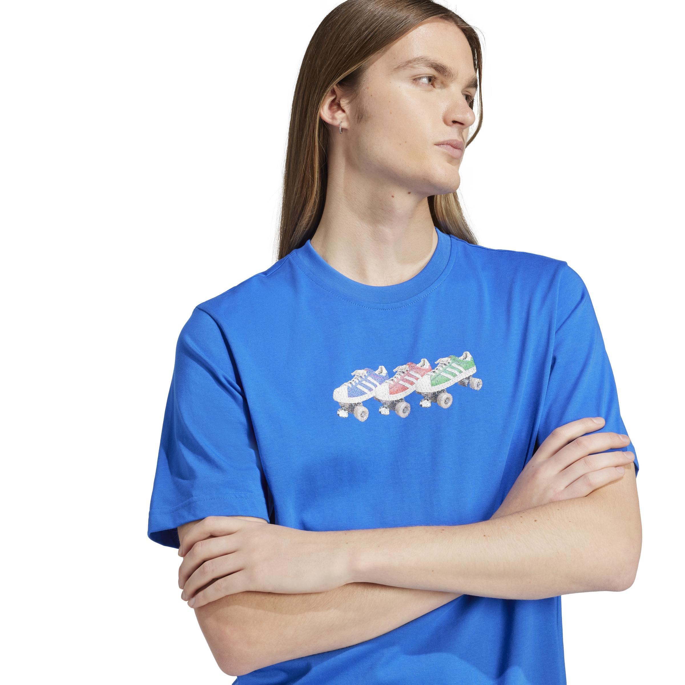 adidas Originals T-Shirt, Blue, A701_ONE, large image number 3