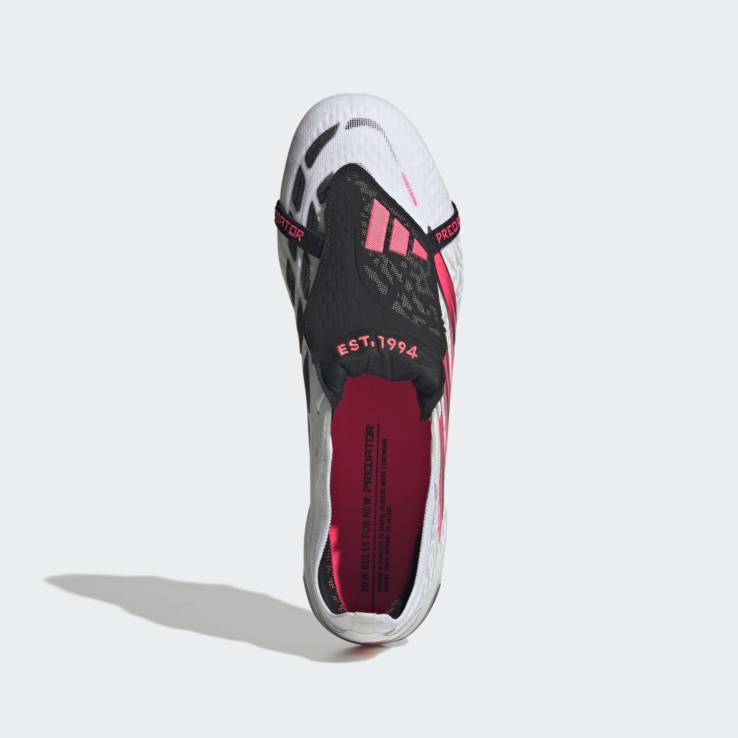 Unisex Predator Elite Fold-Over Tongue Firm Ground Football Boots, White, A701_ONE, large image number 1