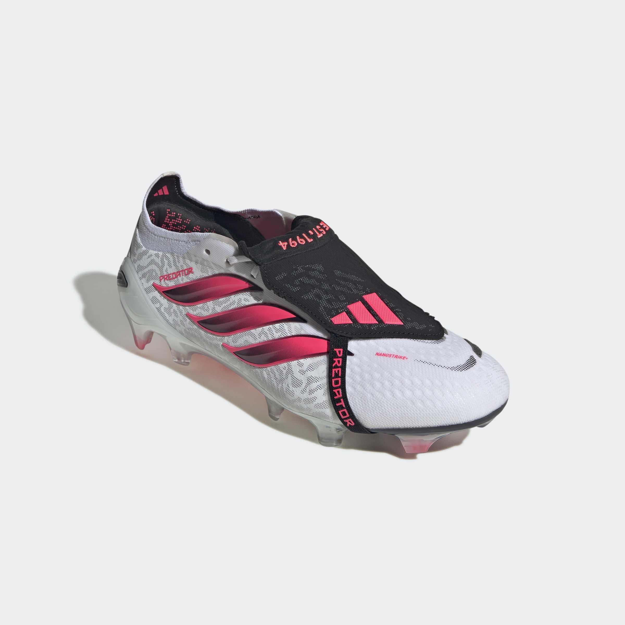 Unisex Predator Elite Fold-Over Tongue Firm Ground Football Boots, White, A701_ONE, large image number 2