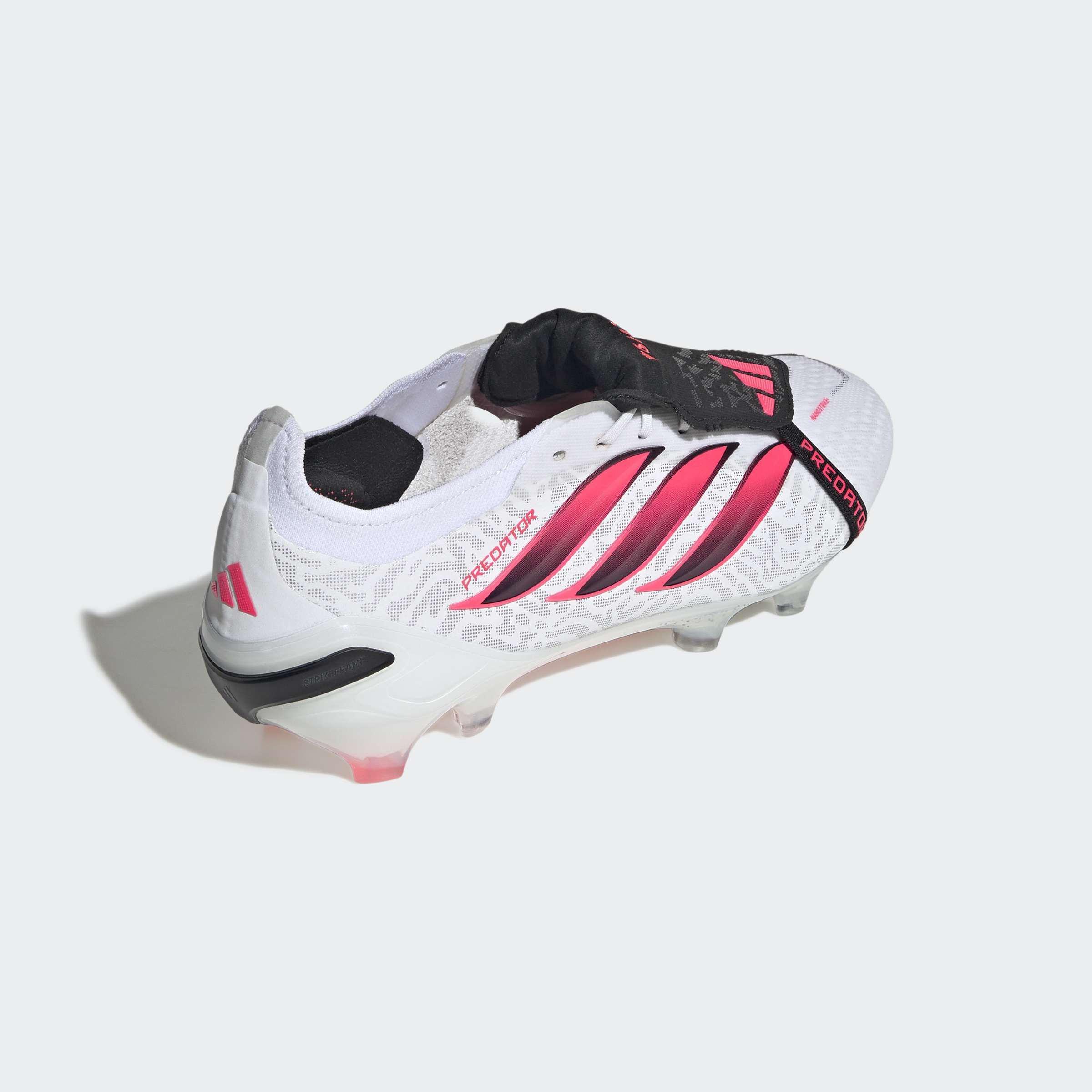 Unisex Predator Elite Fold-Over Tongue Firm Ground Football Boots, White, A701_ONE, large image number 3