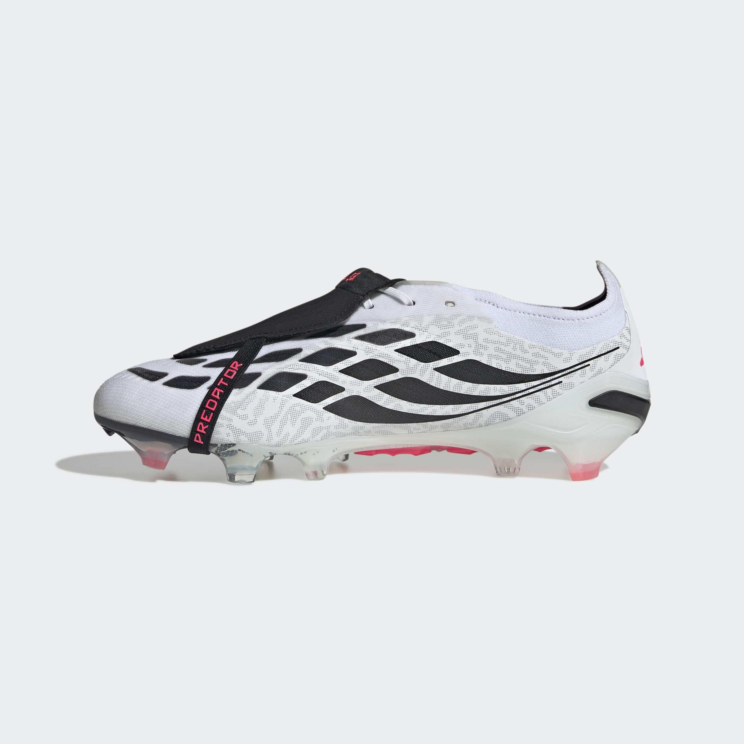 Unisex Predator Elite Fold-Over Tongue Firm Ground Football Boots, White, A701_ONE, large image number 8