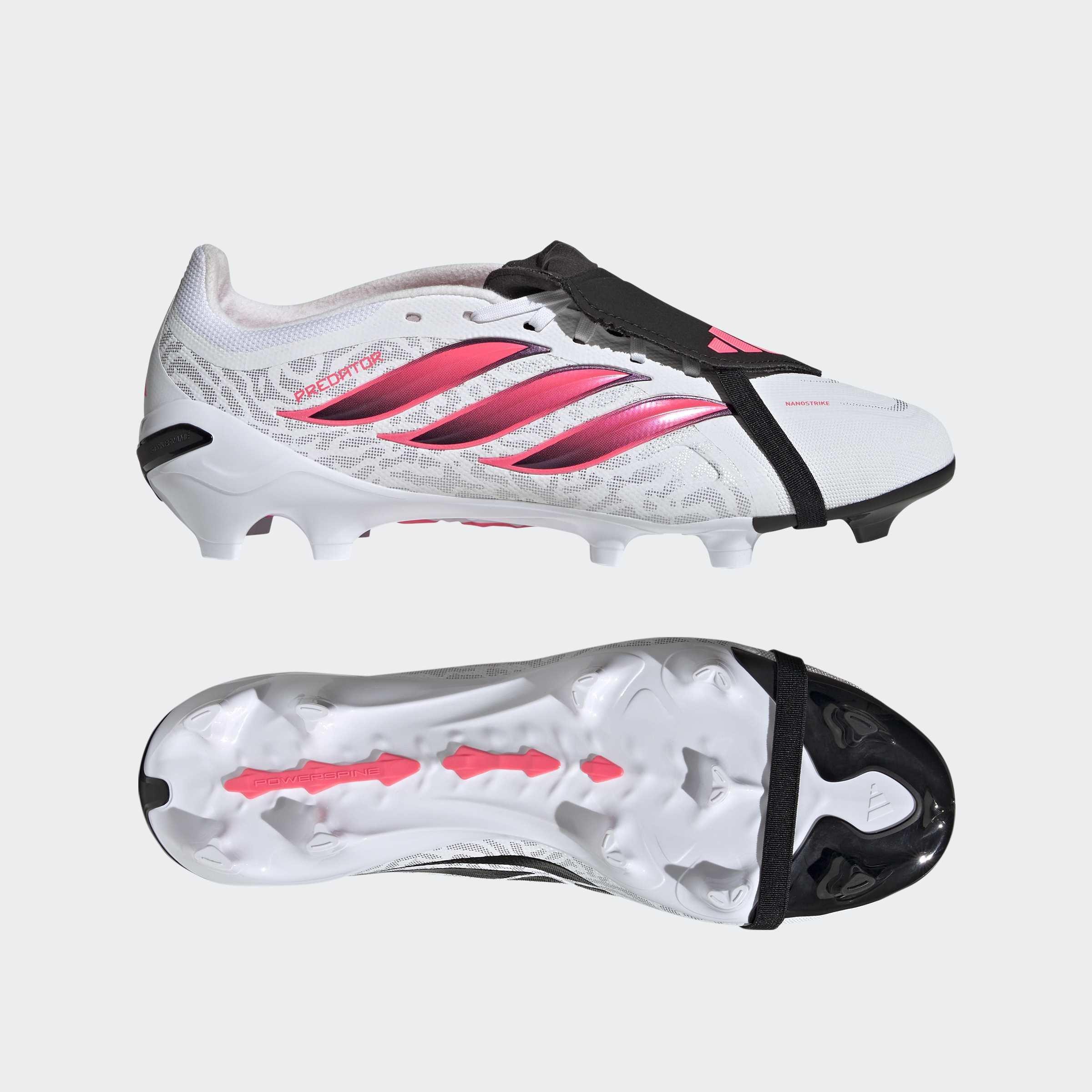 Unisex Predator League Fold-Over Tongue Firm Ground Football Boots, White, A701_ONE, large image number 8