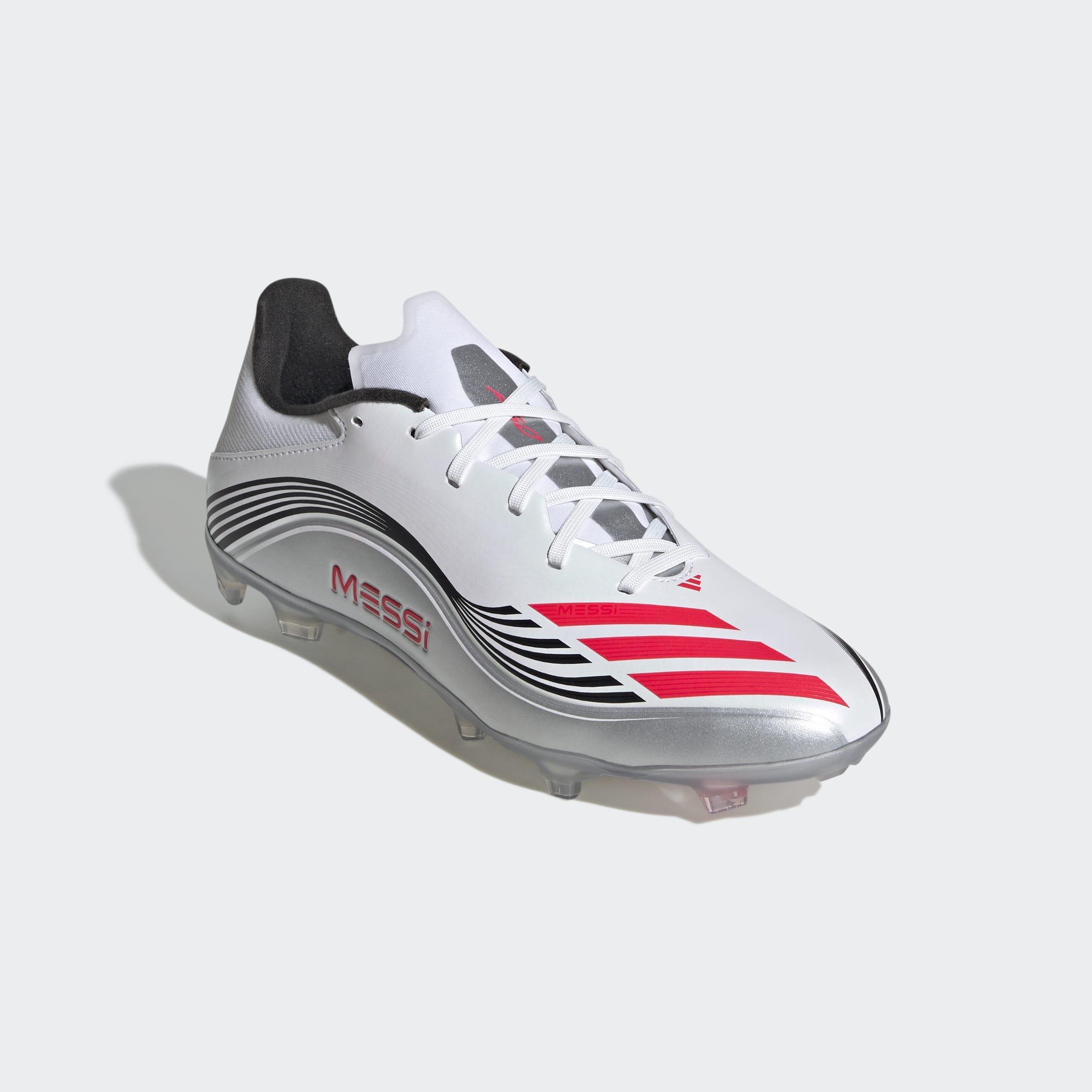 Unisex F50 Messi League Firm/Multi-Ground Boots, White, A701_ONE, large image number 2