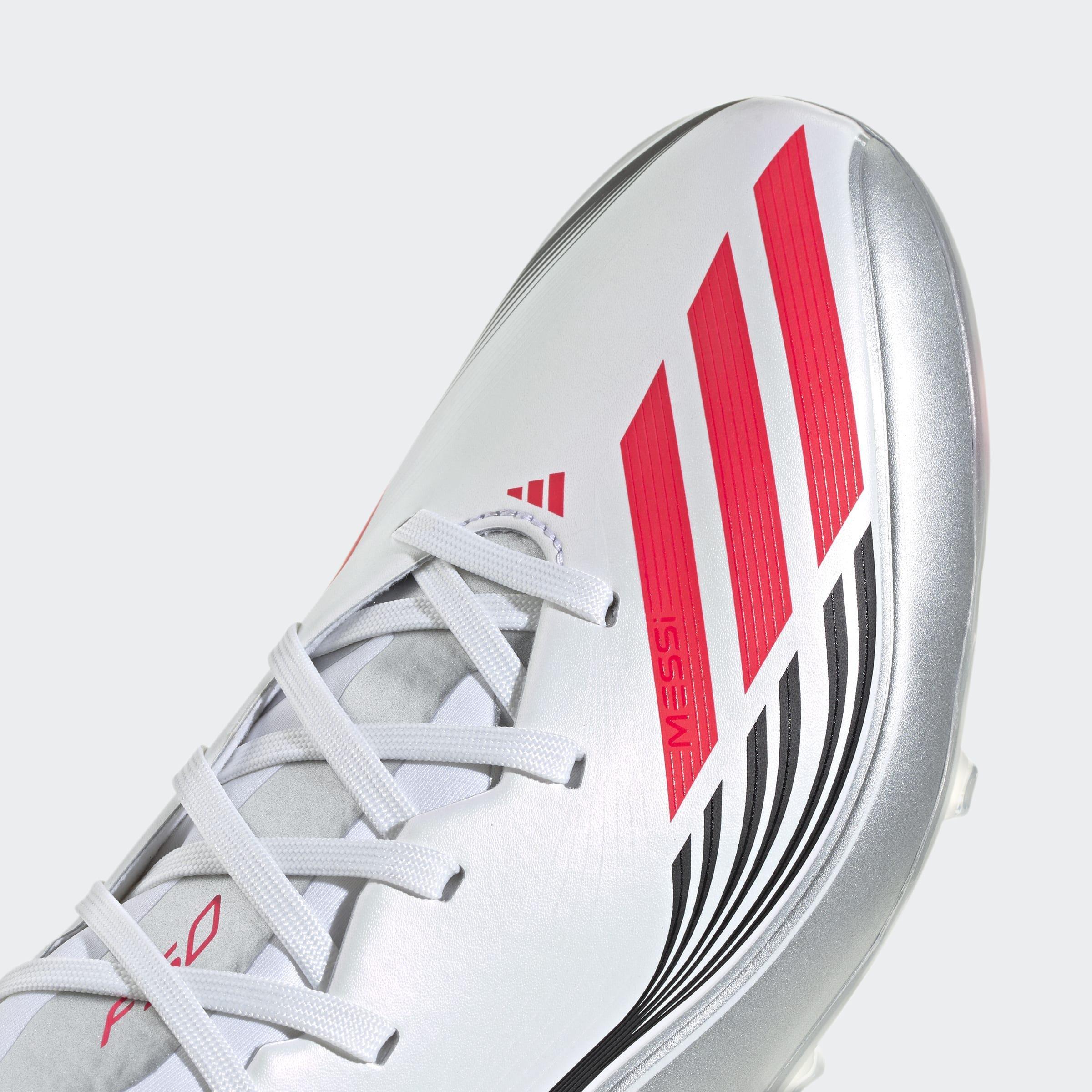 Unisex F50 Messi League Firm/Multi-Ground Boots, White, A701_ONE, large image number 4