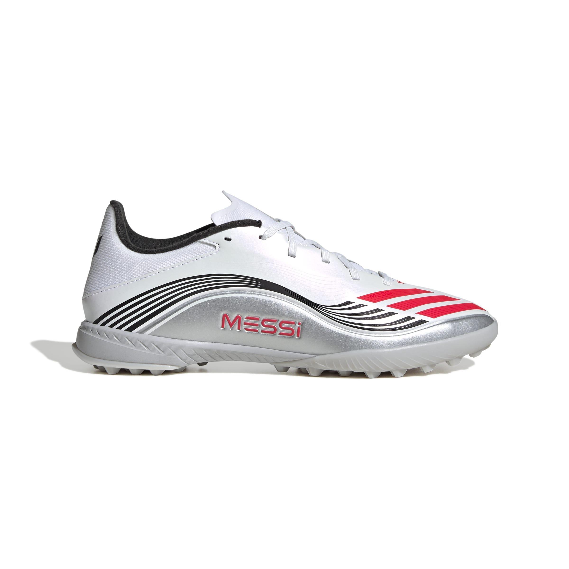 Unisex F50 Messi League Turf Boots, White, , large image number 0