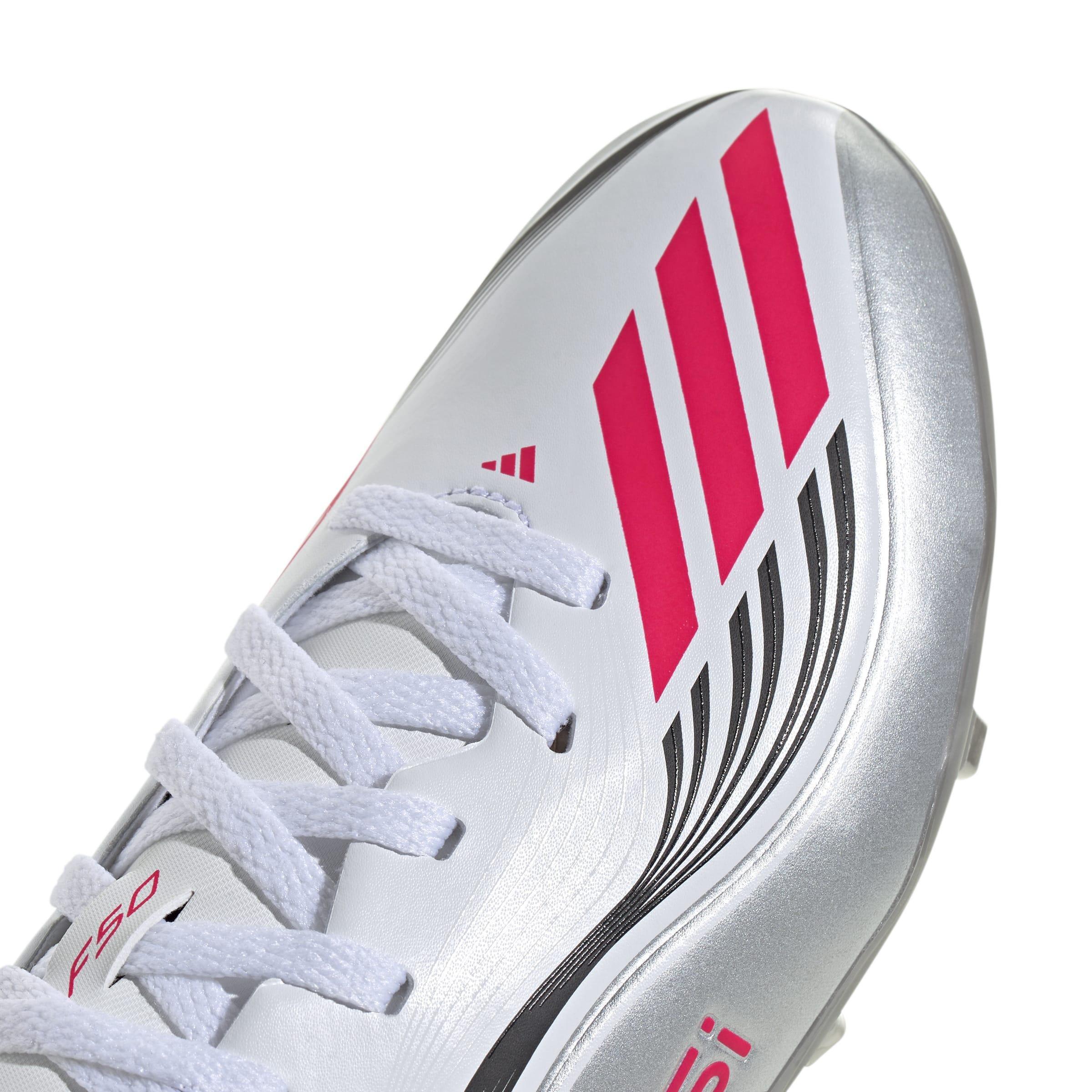 Kids Unisex F50 Messi League Firm/Multi-Ground Boots, White, , large image number 5