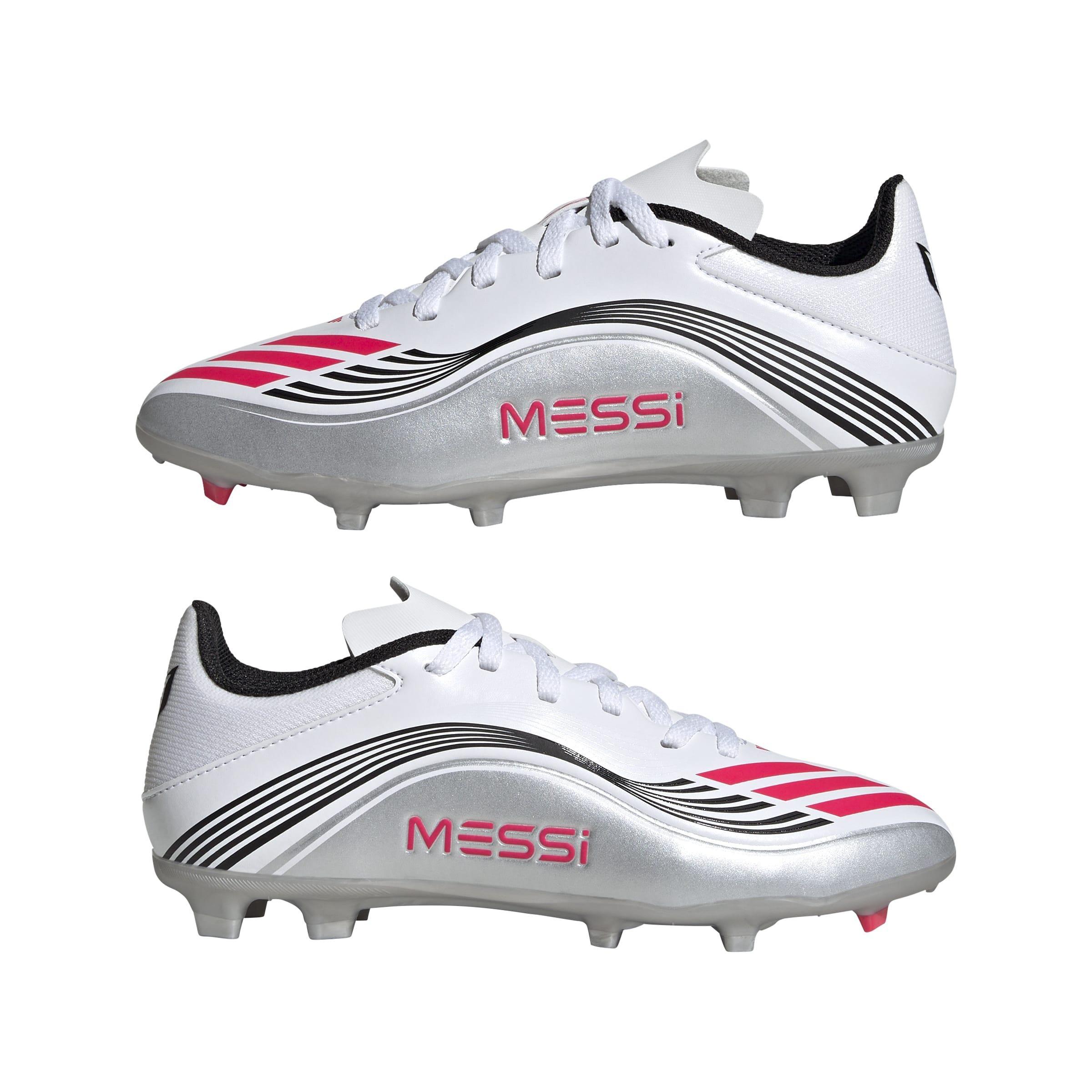 Kids Unisex F50 Messi League Firm/Multi-Ground Boots, White, , large image number 7