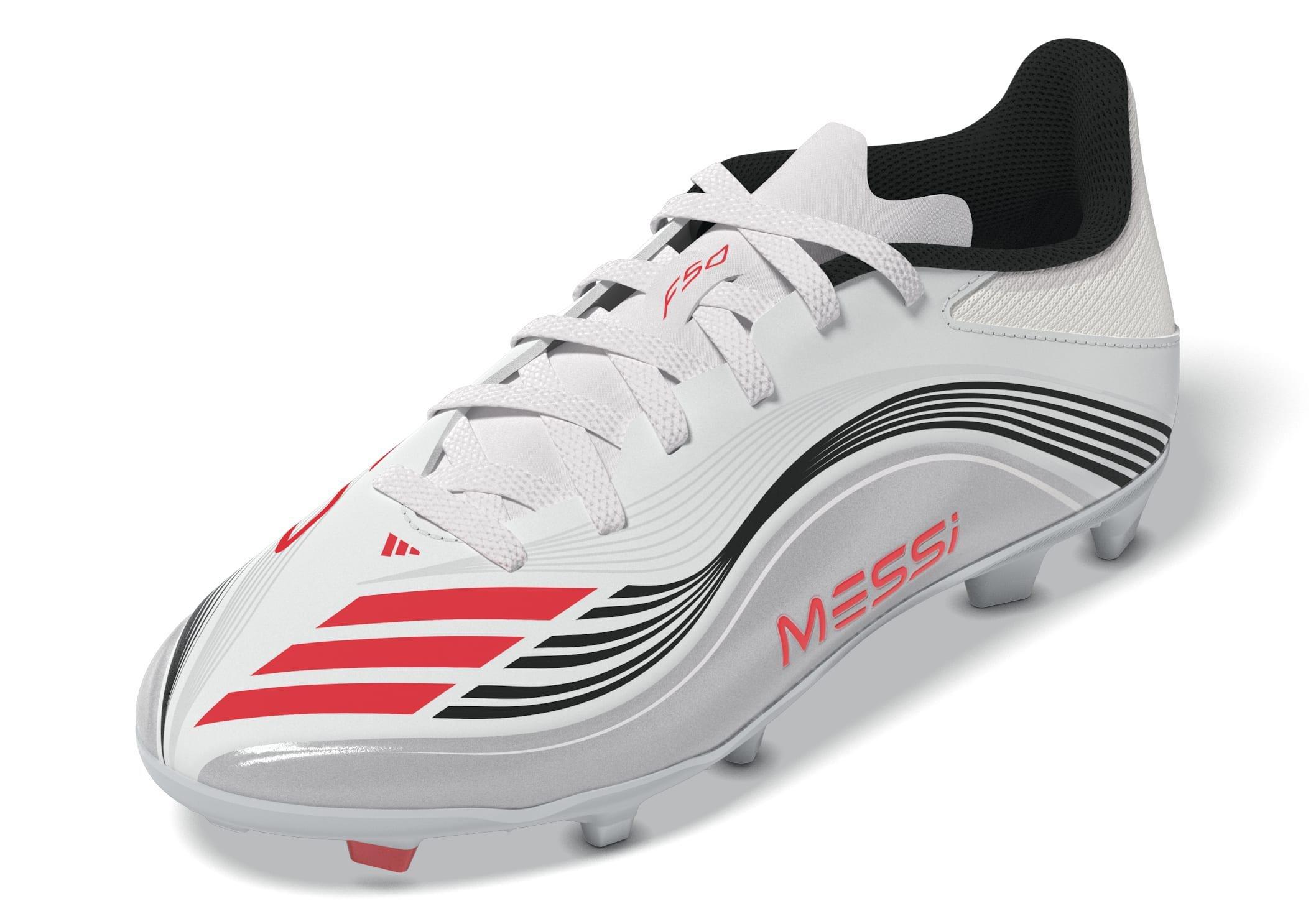 Kids Unisex F50 Messi League Firm/Multi-Ground Boots, White, , large image number 13