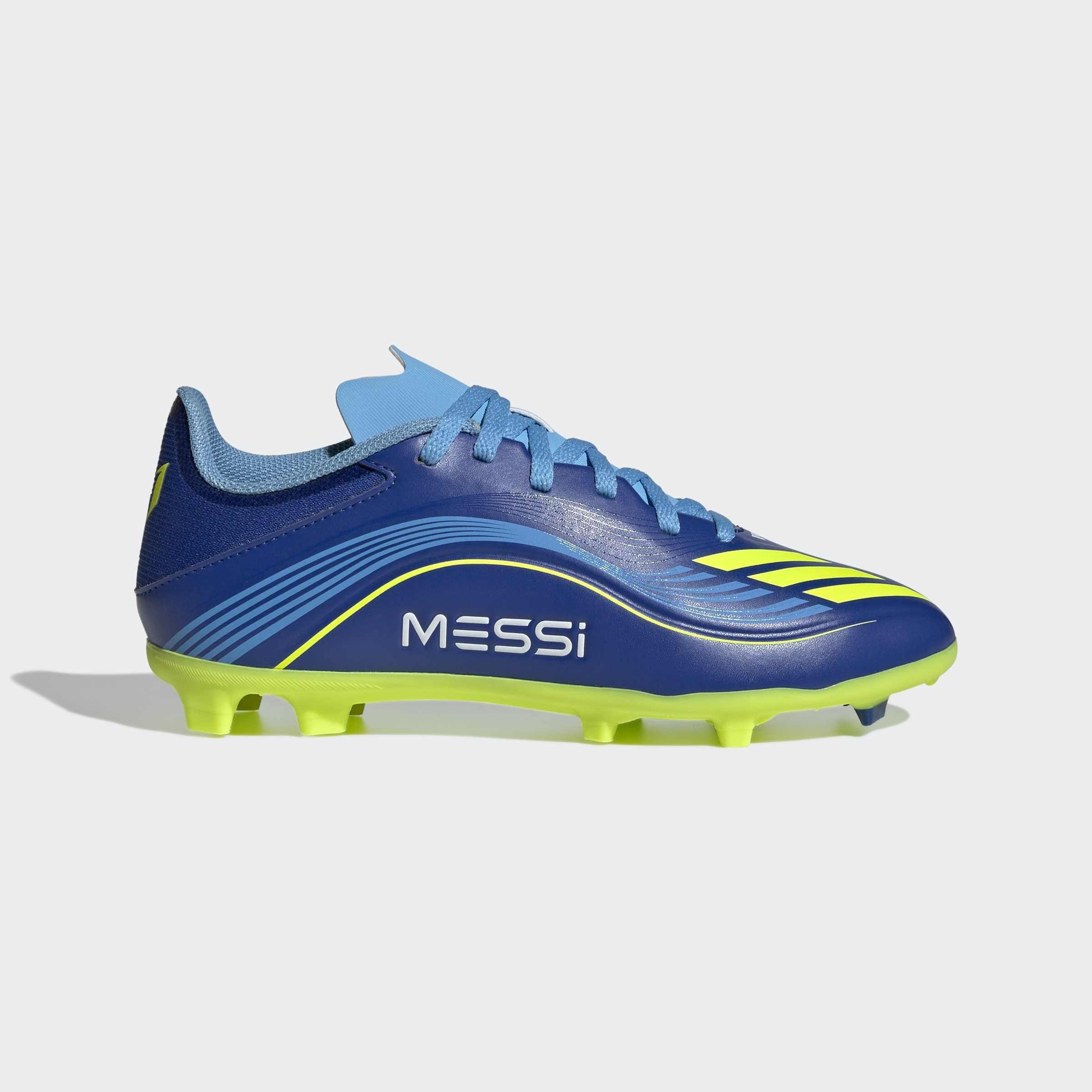 Kids Unisex F50 Messi League Firm/Multi-Ground Boots, Blue, A701_ONE, large image number 0