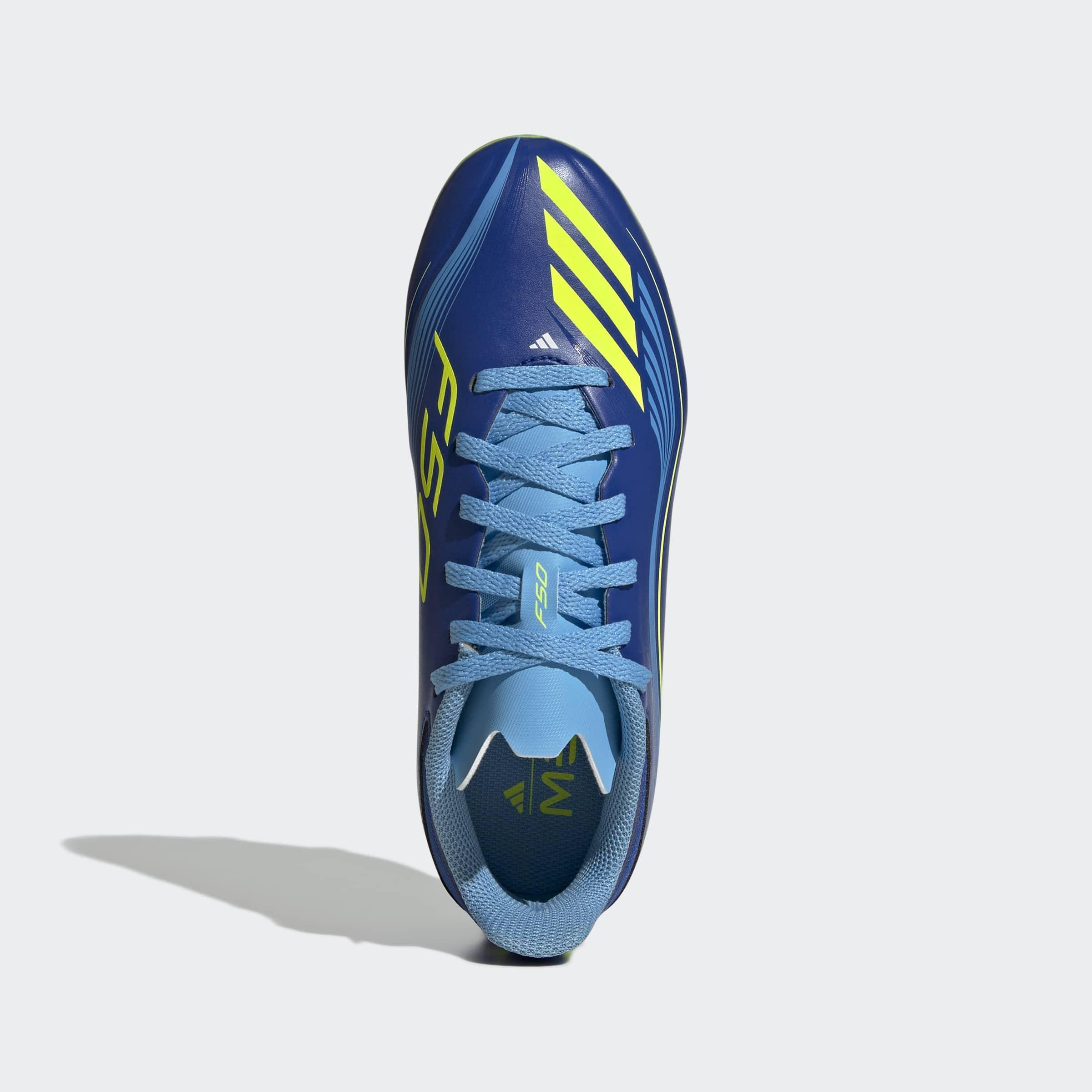 Kids Unisex F50 Messi League Firm/Multi-Ground Boots, Blue, A701_ONE, large image number 1