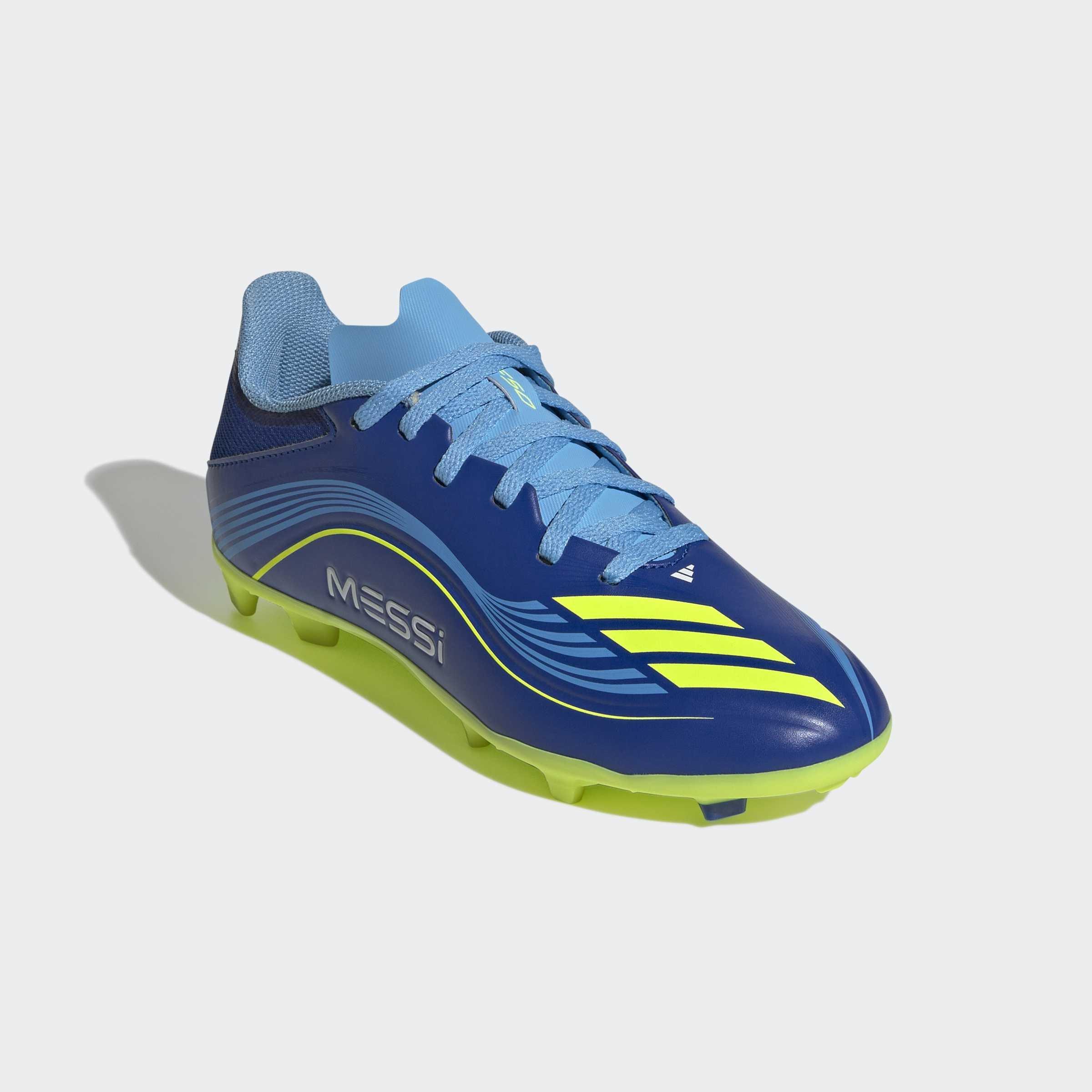 Kids Unisex F50 Messi League Firm/Multi-Ground Boots, Blue, A701_ONE, large image number 2
