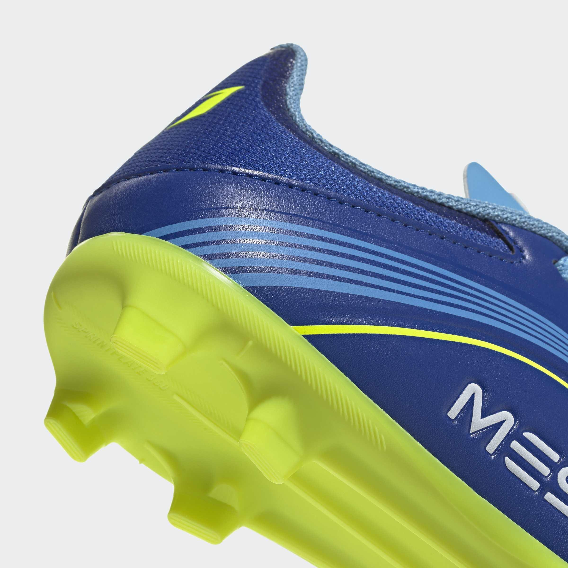 Kids Unisex F50 Messi League Firm/Multi-Ground Boots, Blue, A701_ONE, large image number 4