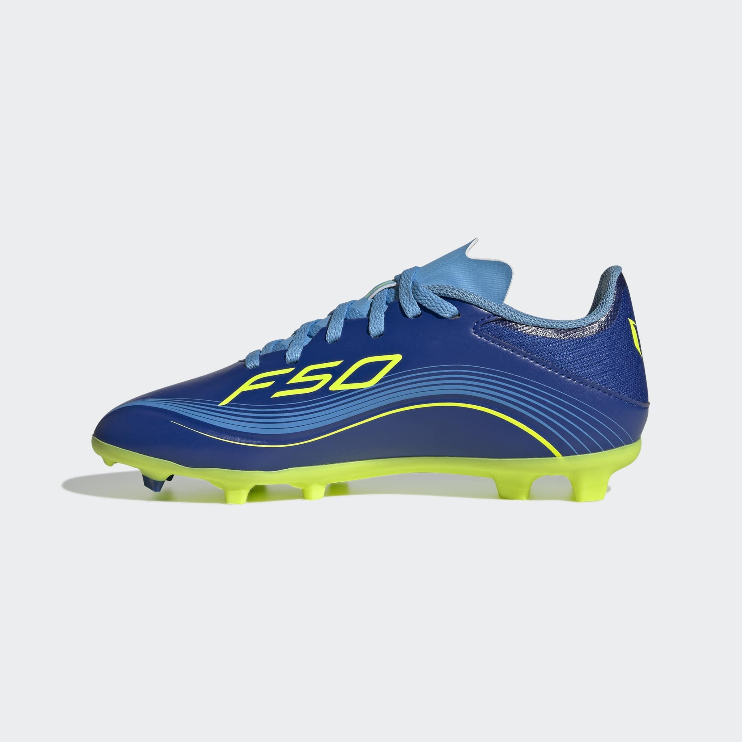 Kids Unisex F50 Messi League Firm/Multi-Ground Boots, Blue, A701_ONE, large image number 6
