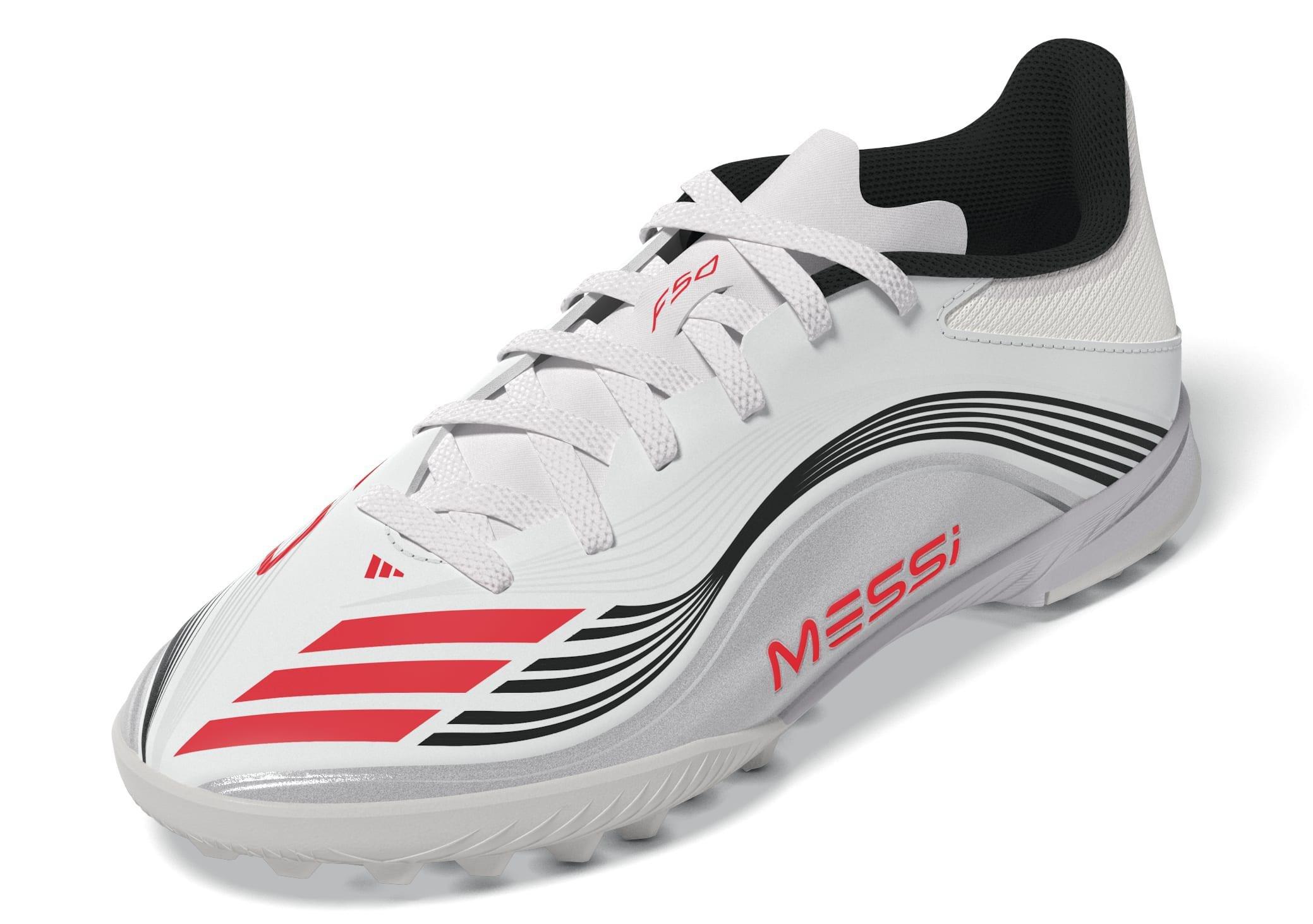 Kids Unisex F50 Messi League Turf Boots, White, , large image number 13
