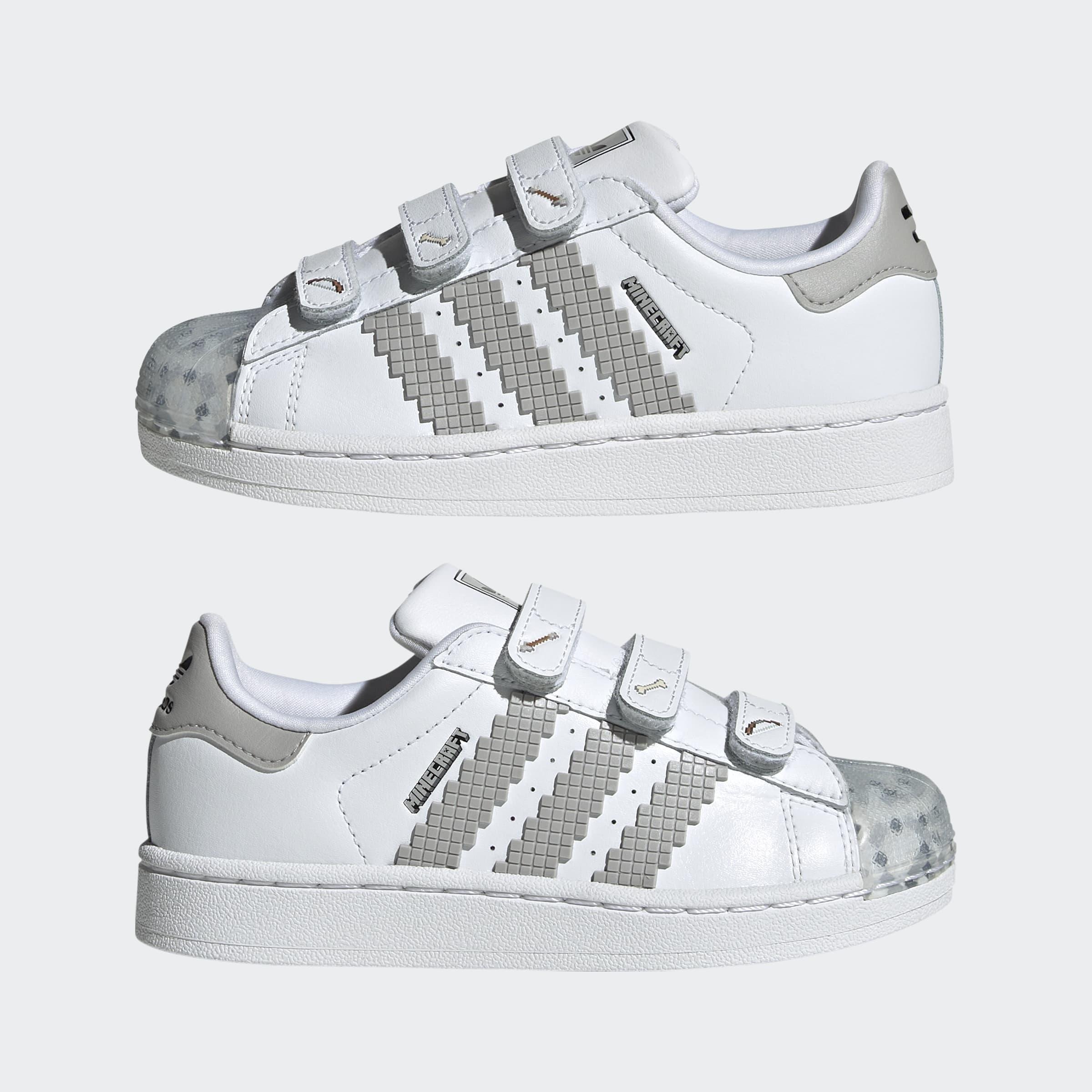 Kids Unisex Superstar II Comfort Closure X Minecraft Shoes, White, A701_ONE, large image number 6