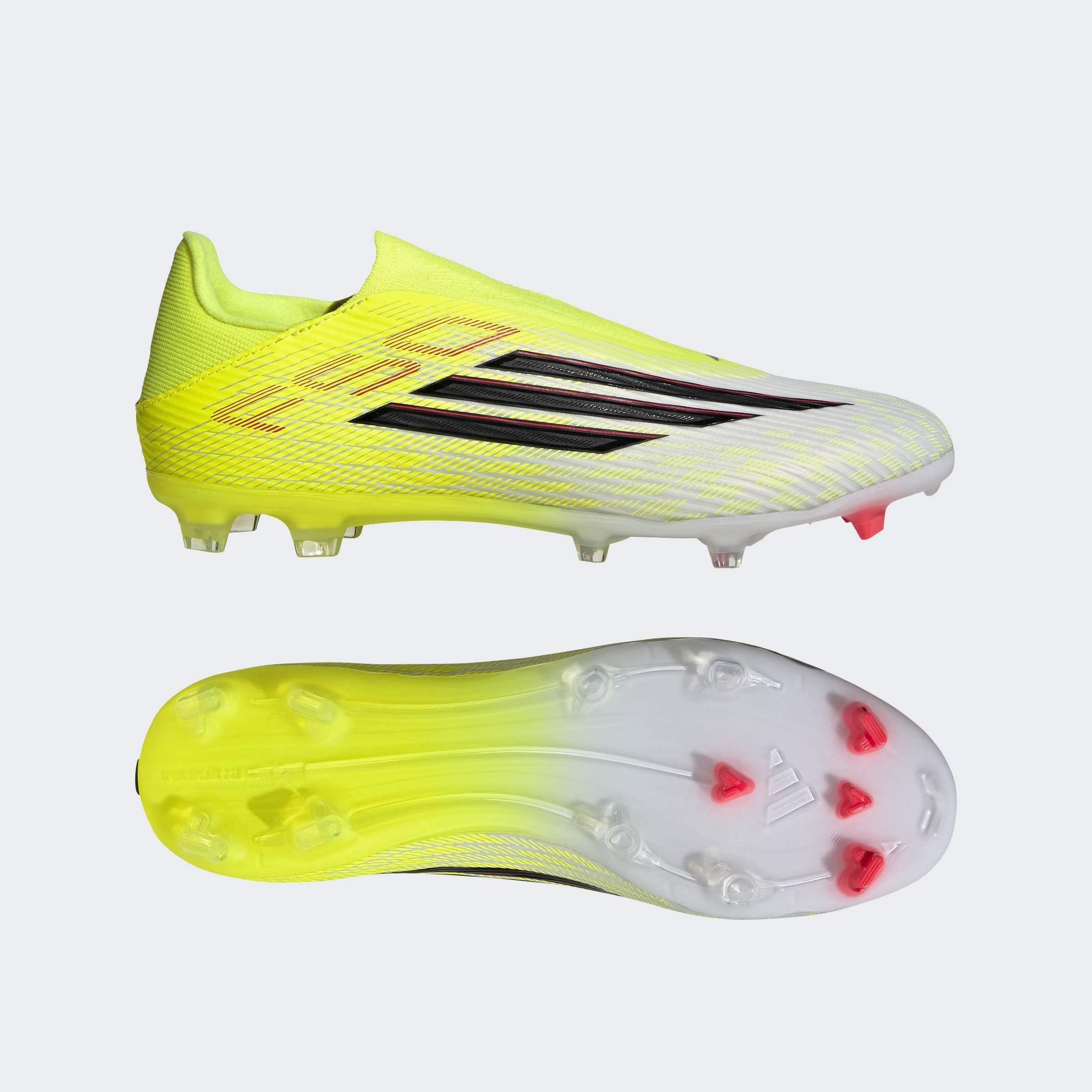 Unisex F50 LEAGUE Laceless Firm Ground / Multi Ground Football Boots, Yellow, , large image number 7