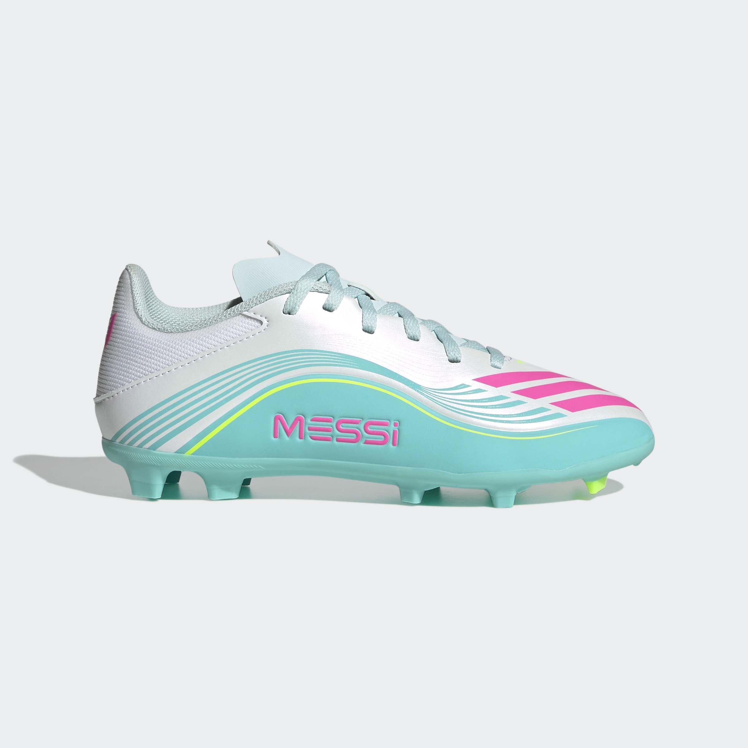 Kids Unisex F50 MESSI LEAGUE Firm Ground /Multi Ground Football Boots, White, A701_ONE, large image number 0