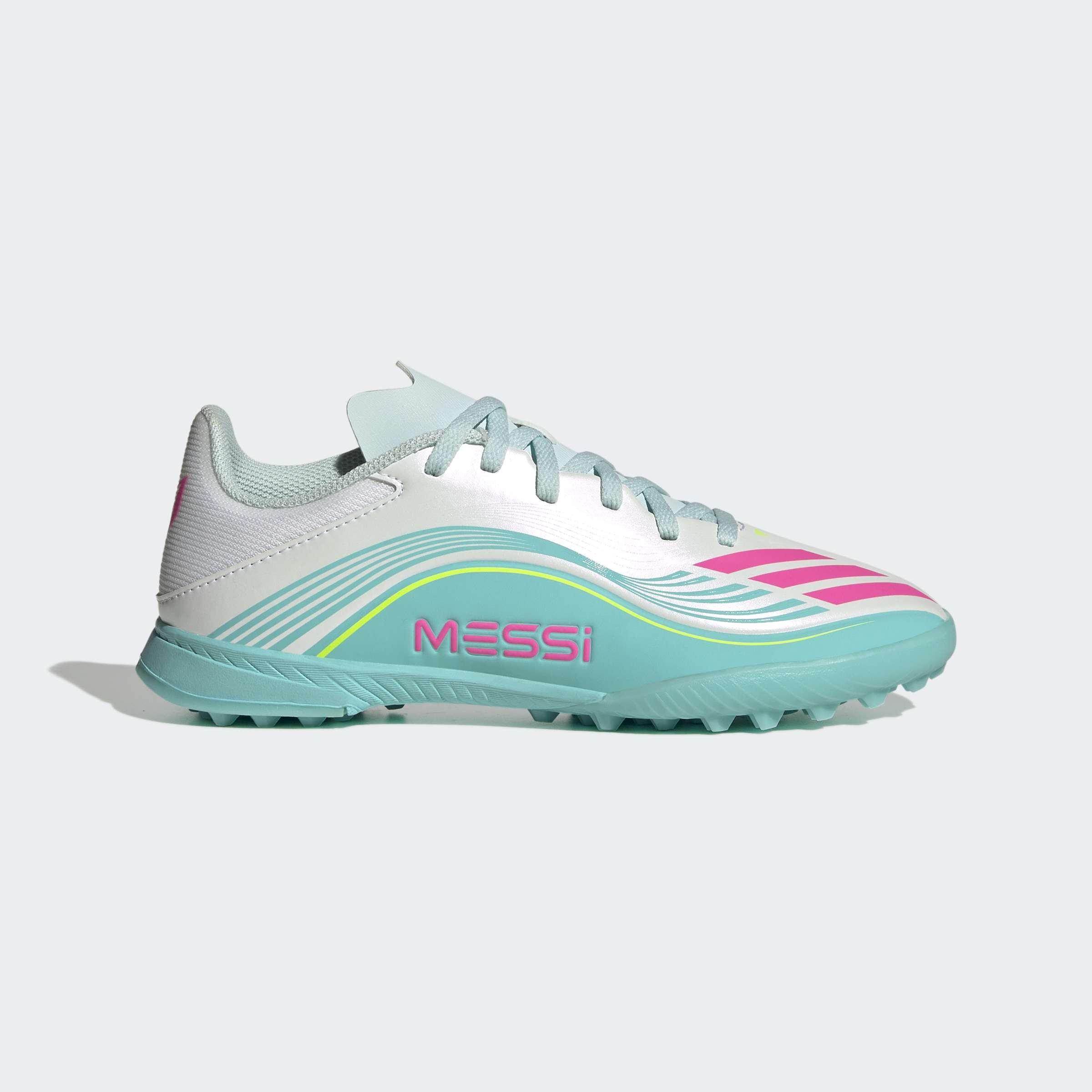 Kids Unisex F50 MESSI LEAGUE Turf Football Shoes, White, A701_ONE, large image number 0