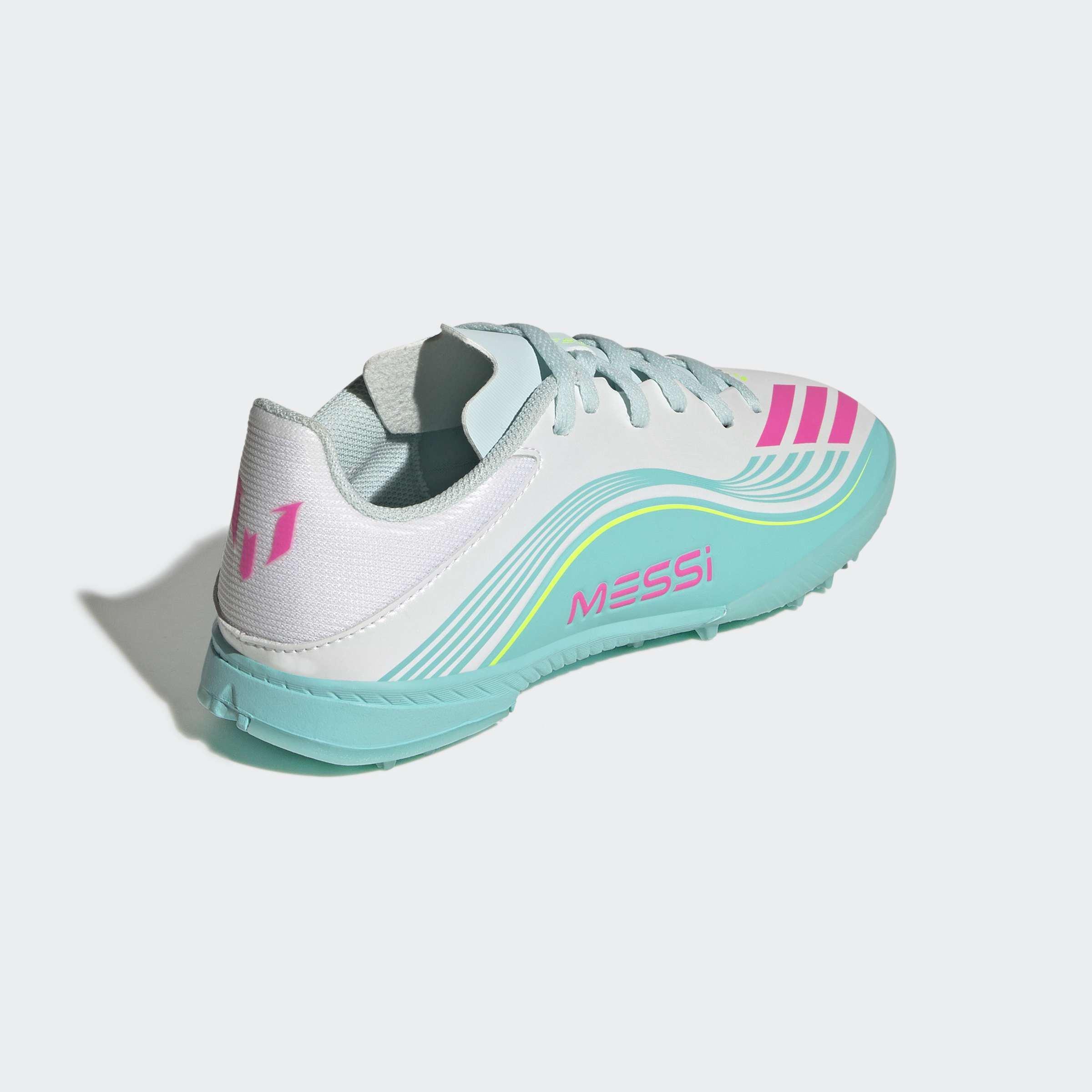 Kids Unisex F50 MESSI LEAGUE Turf Football Shoes, White, A701_ONE, large image number 3