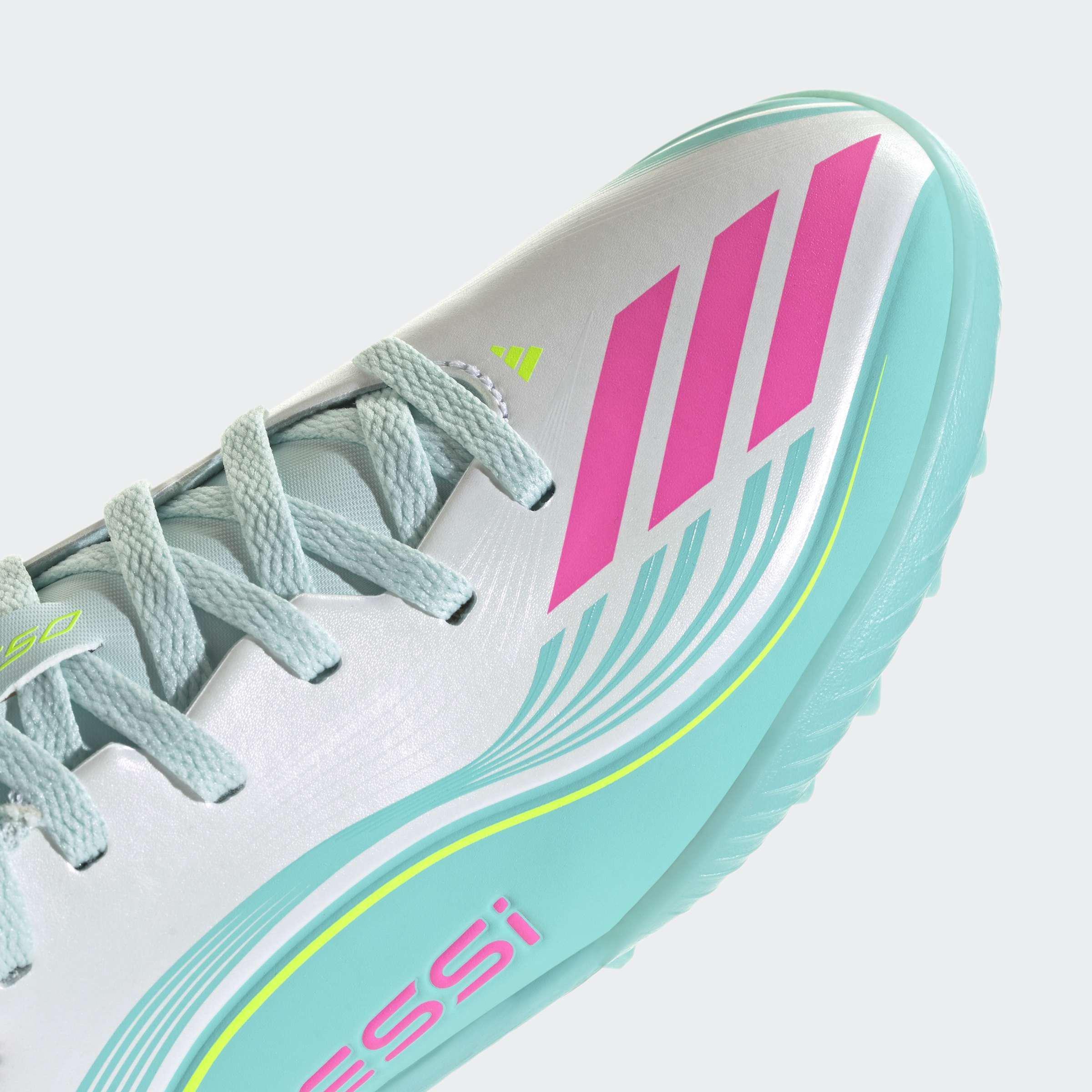 Kids Unisex F50 MESSI LEAGUE Turf Football Shoes, White, A701_ONE, large image number 4