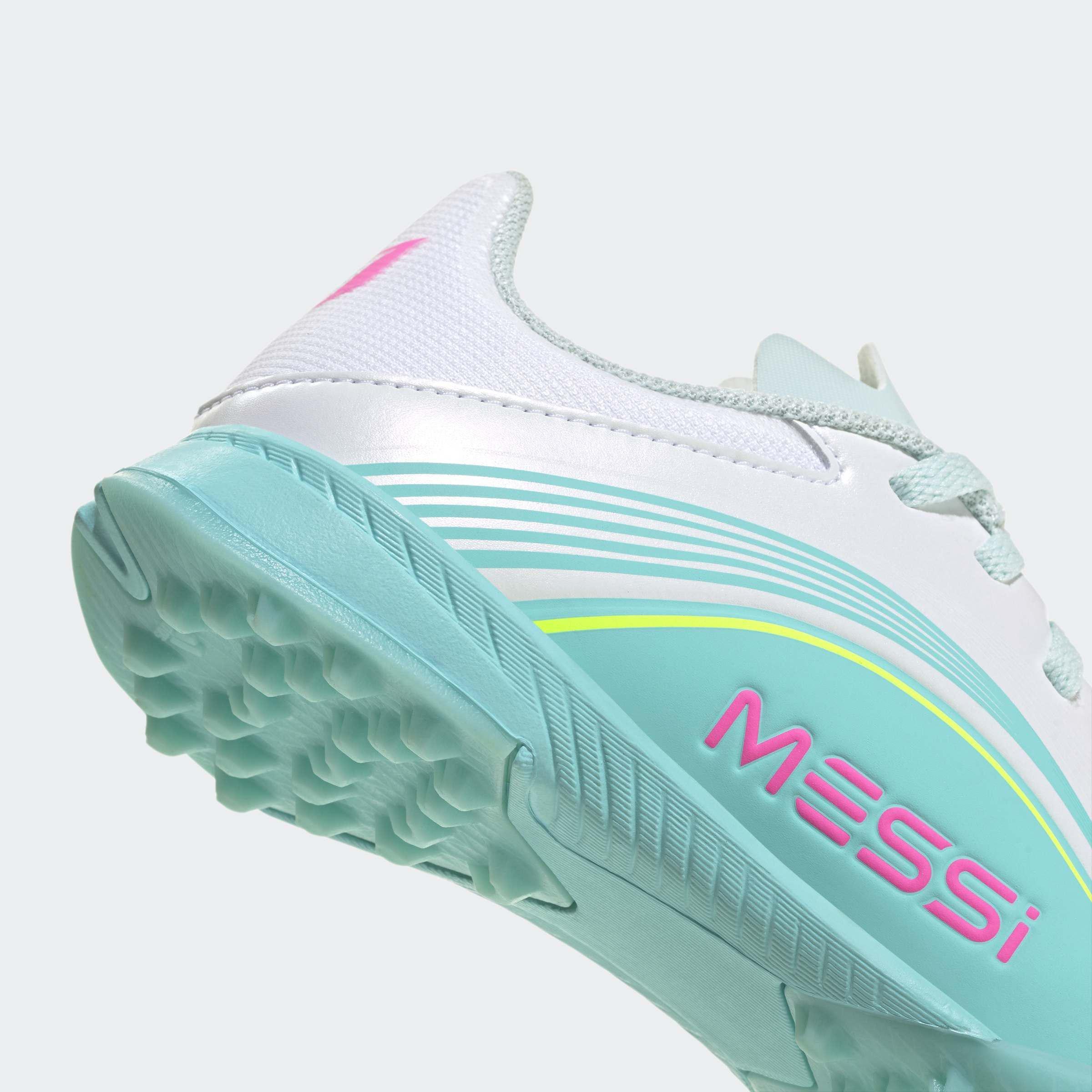 Kids Unisex F50 MESSI LEAGUE Turf Football Shoes, White, A701_ONE, large image number 5
