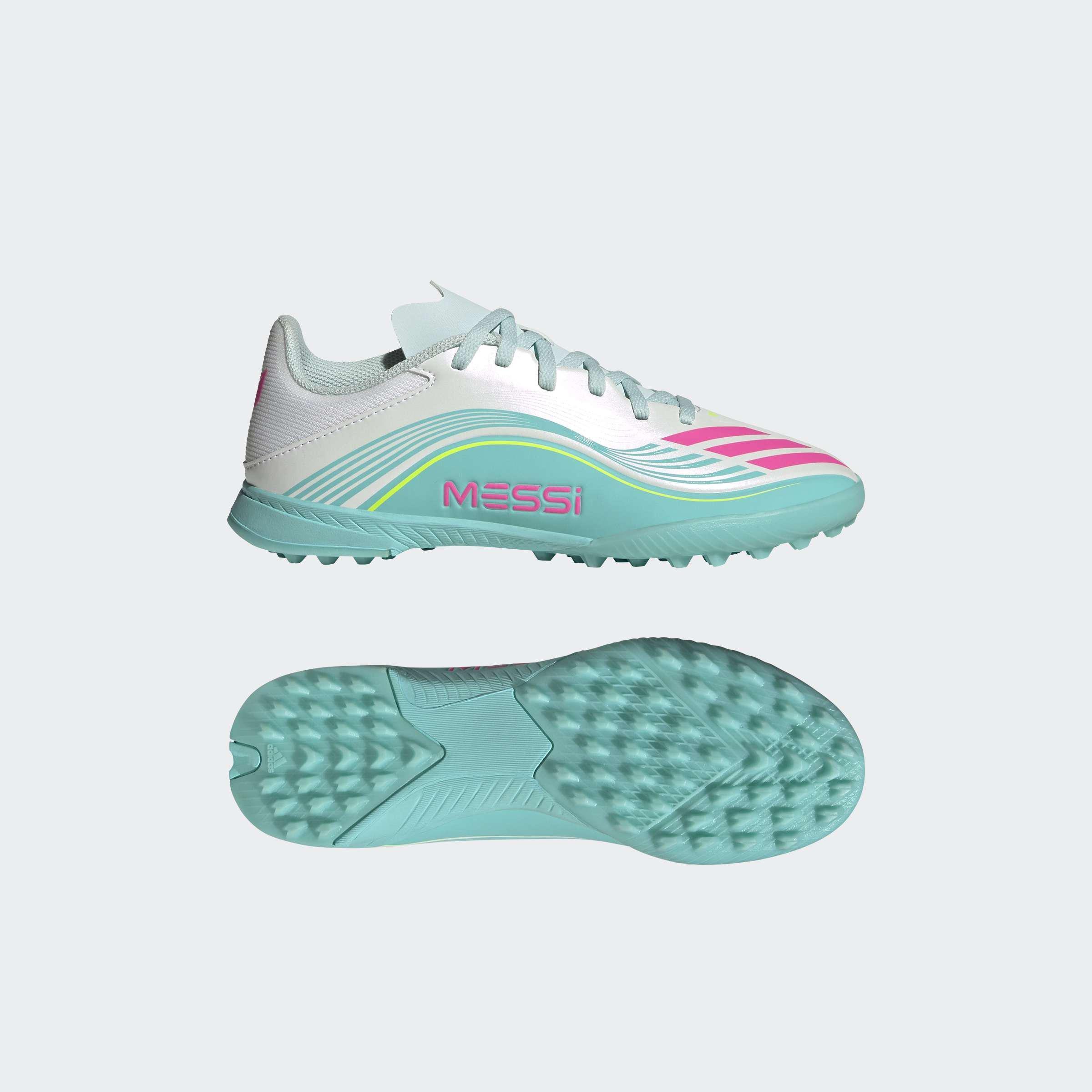 Kids Unisex F50 MESSI LEAGUE Turf Football Shoes, White, A701_ONE, large image number 8