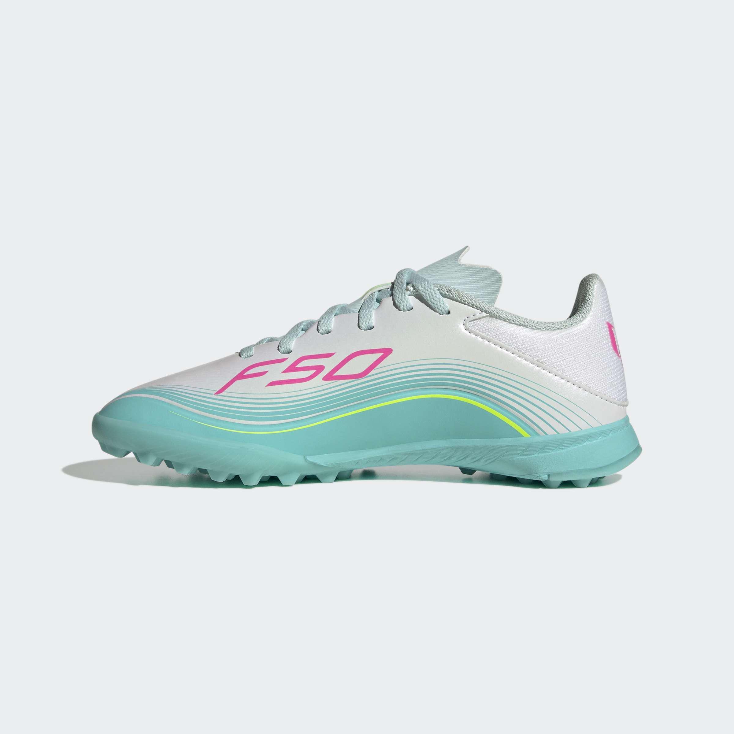 Kids Unisex F50 MESSI LEAGUE Turf Football Shoes, White, A701_ONE, large image number 9