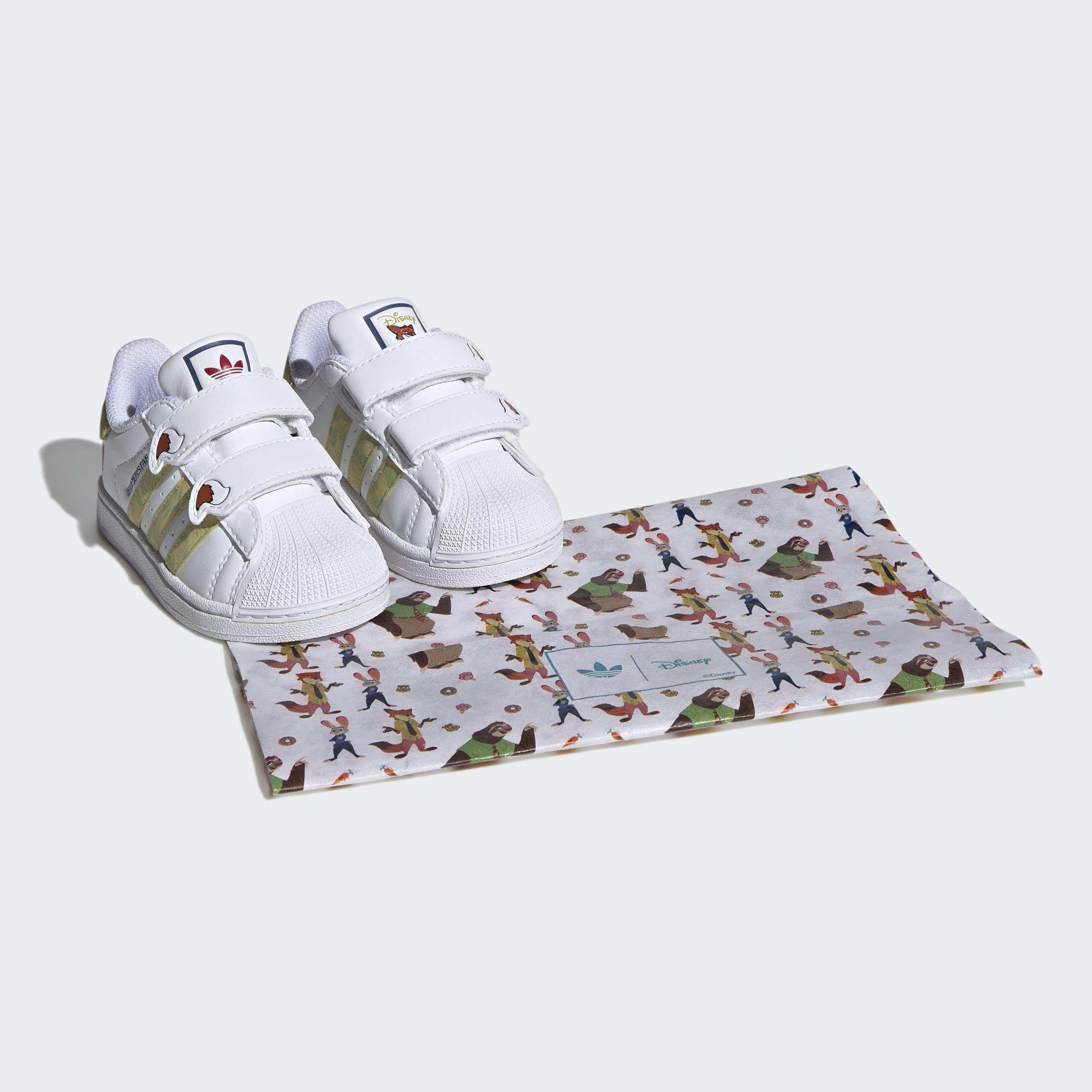 Kids Unisex adidas Disney Superstar II Comfort Closure Shoes, White, A701_ONE, large image number 8