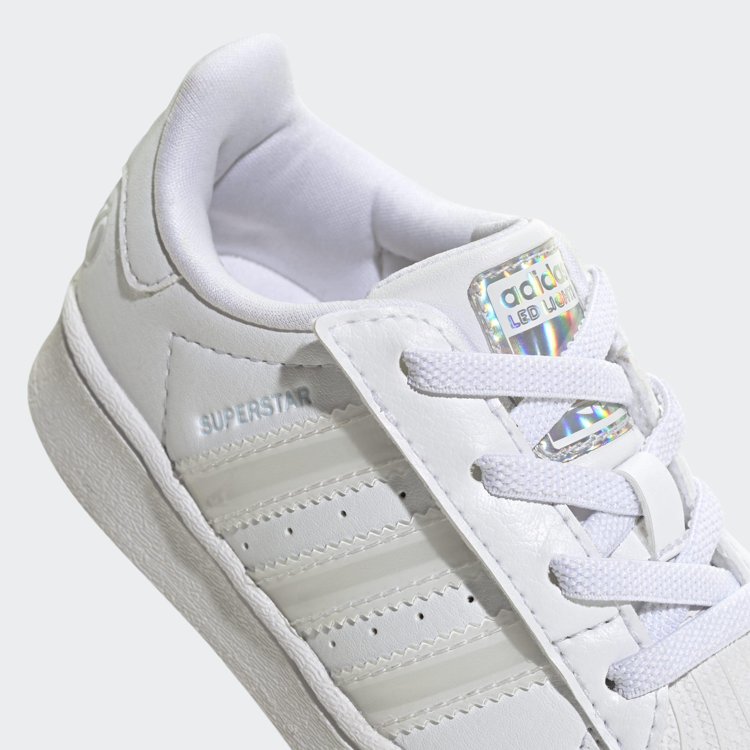 Kids Unisex Superstar Led Lights Comfort Closure Elastic Lace Shoes, White, A701_ONE, large image number 5